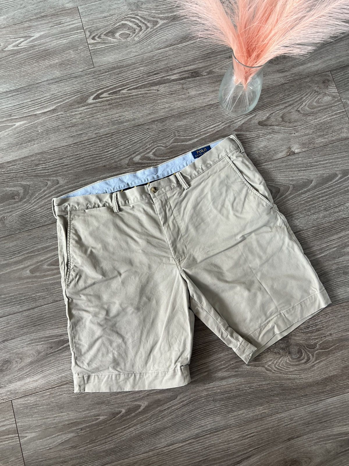 Polo Ralph Lauren × Ralph Lauren Polo Ralph Lauren Stretch Slim Fit Twill Beige Logo Shorts Size US 38 / EU 54 - 5 Thumbnail
