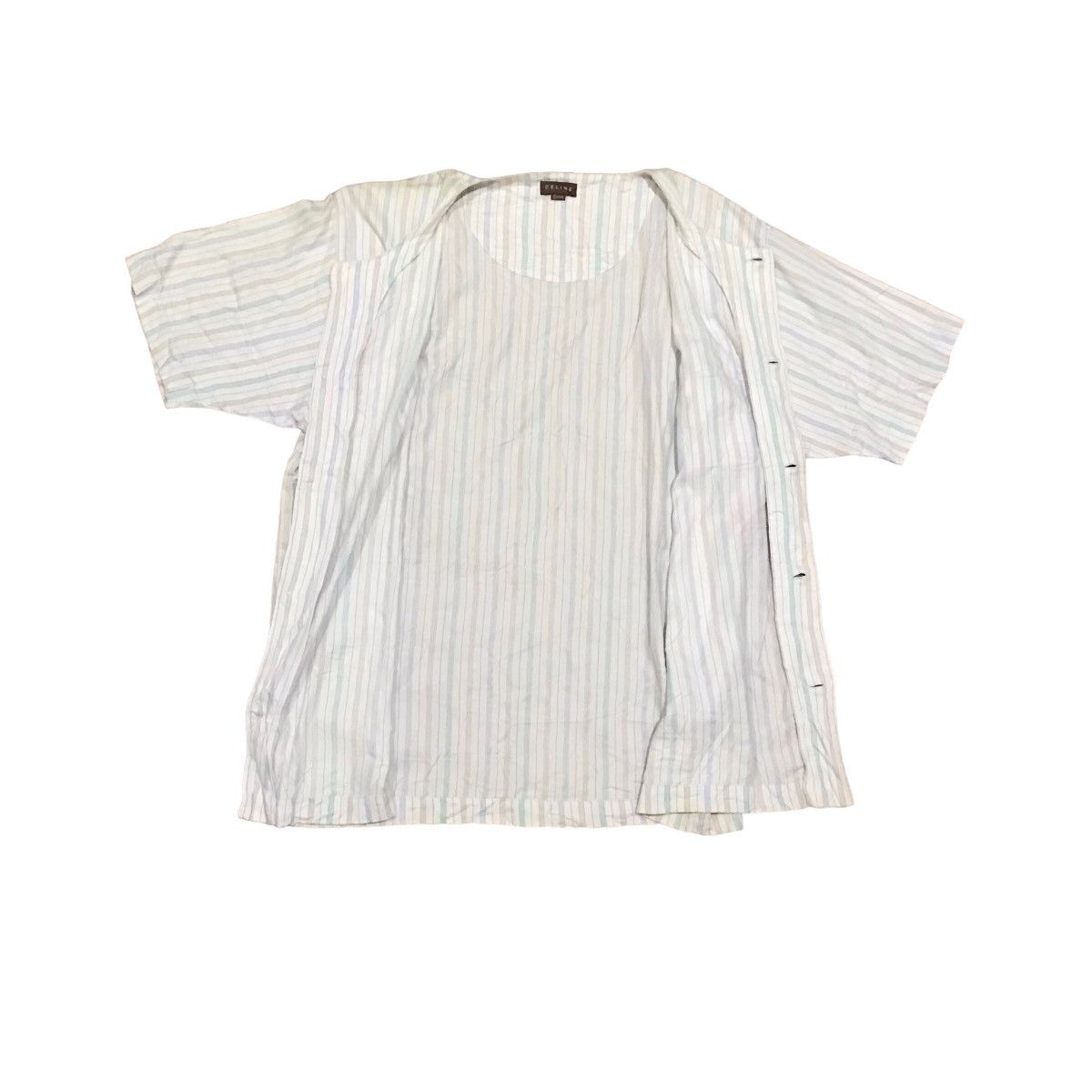 Celine CELINE Mandarin Collar Stripped Shirt Size US L / EU 52-54 / 3 - 5 Thumbnail