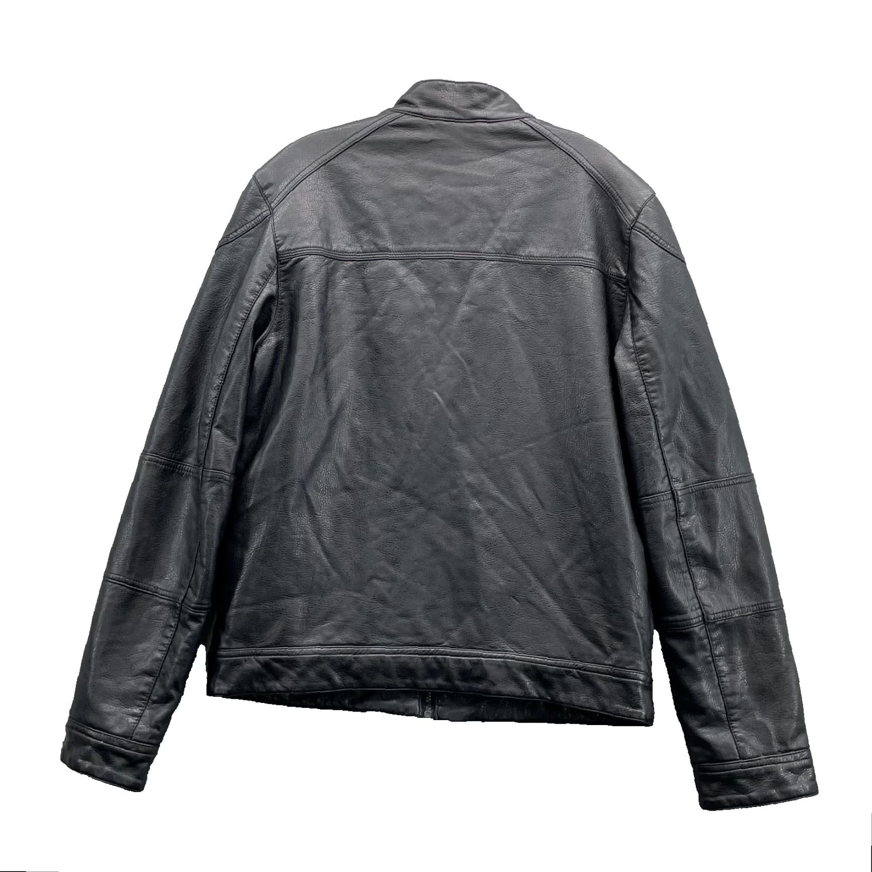 Vintage Arizona Vegan Leather Biker Jacket Men's Small Black Motorcycle Retro Minimalist Size US S / EU 44-46 / 1 - 2 Thumbnail