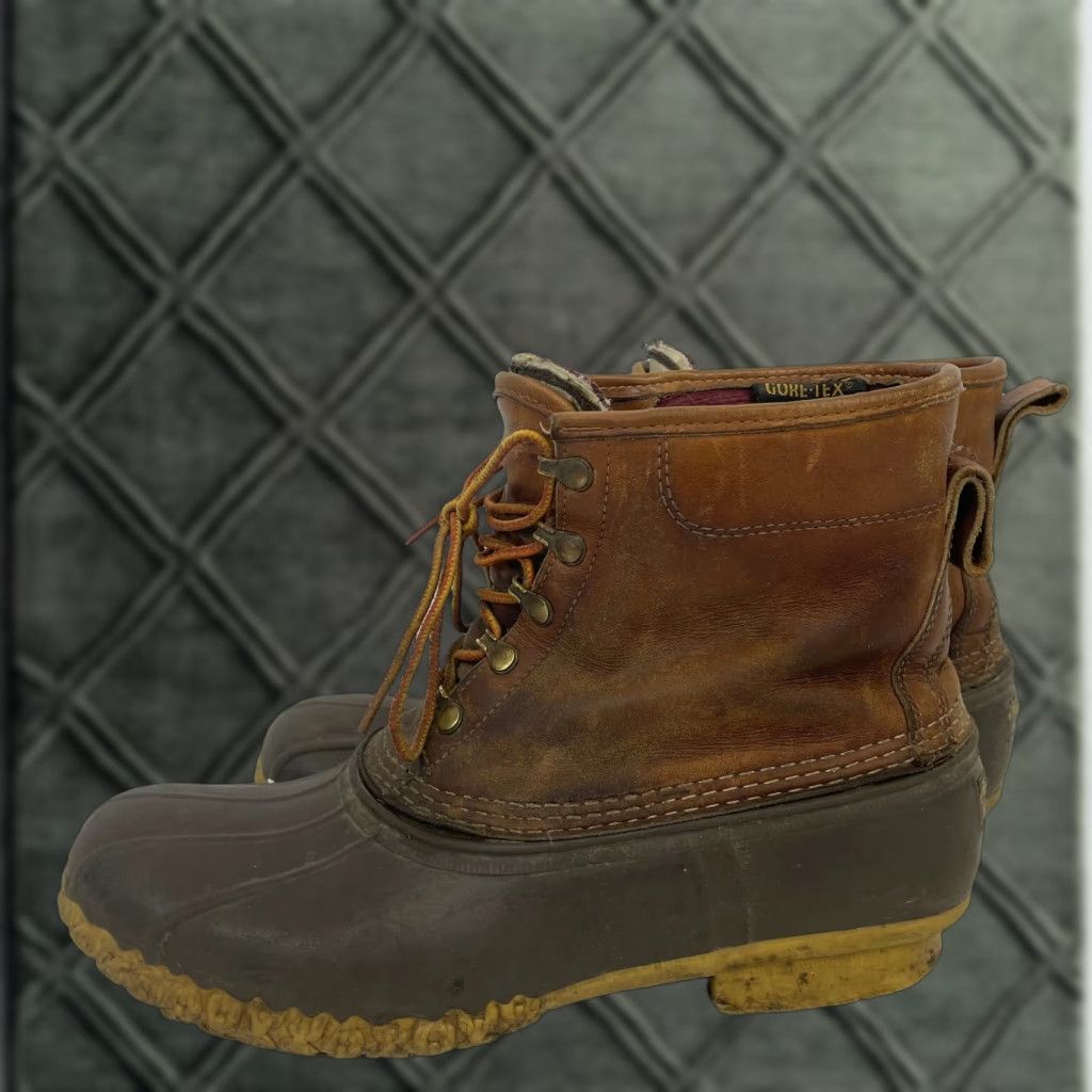 LL Bean 8 Inch Waterproof Goretex Duck Boots Leather Brown Mens Size 13 Men main image 3