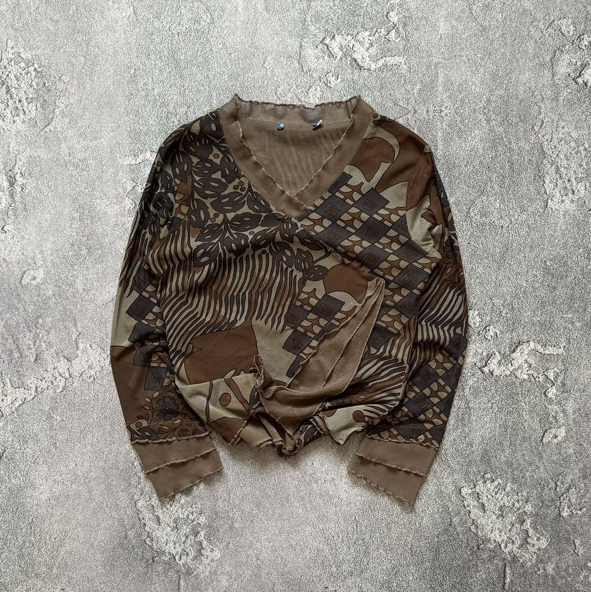 Japanese Brand × Jean Paul Gaultier Mesh top long sleeve motive like Jean Paul Gaultier vintage Size M / US 6-8 / IT 42-44 - 1 Thumbnail