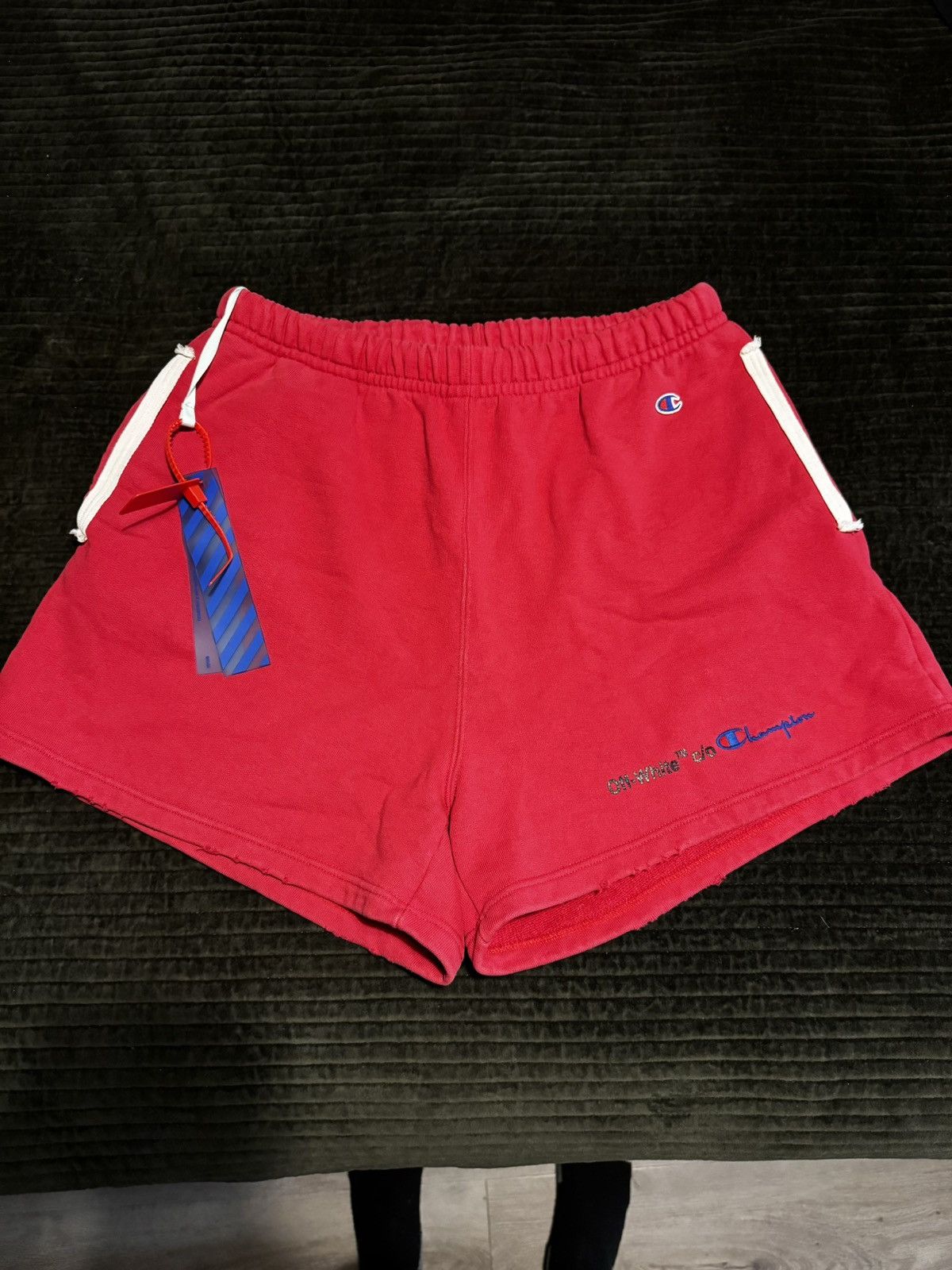 Champion × Off-White Off White X Champion 2013 Red Shorts | Grailed