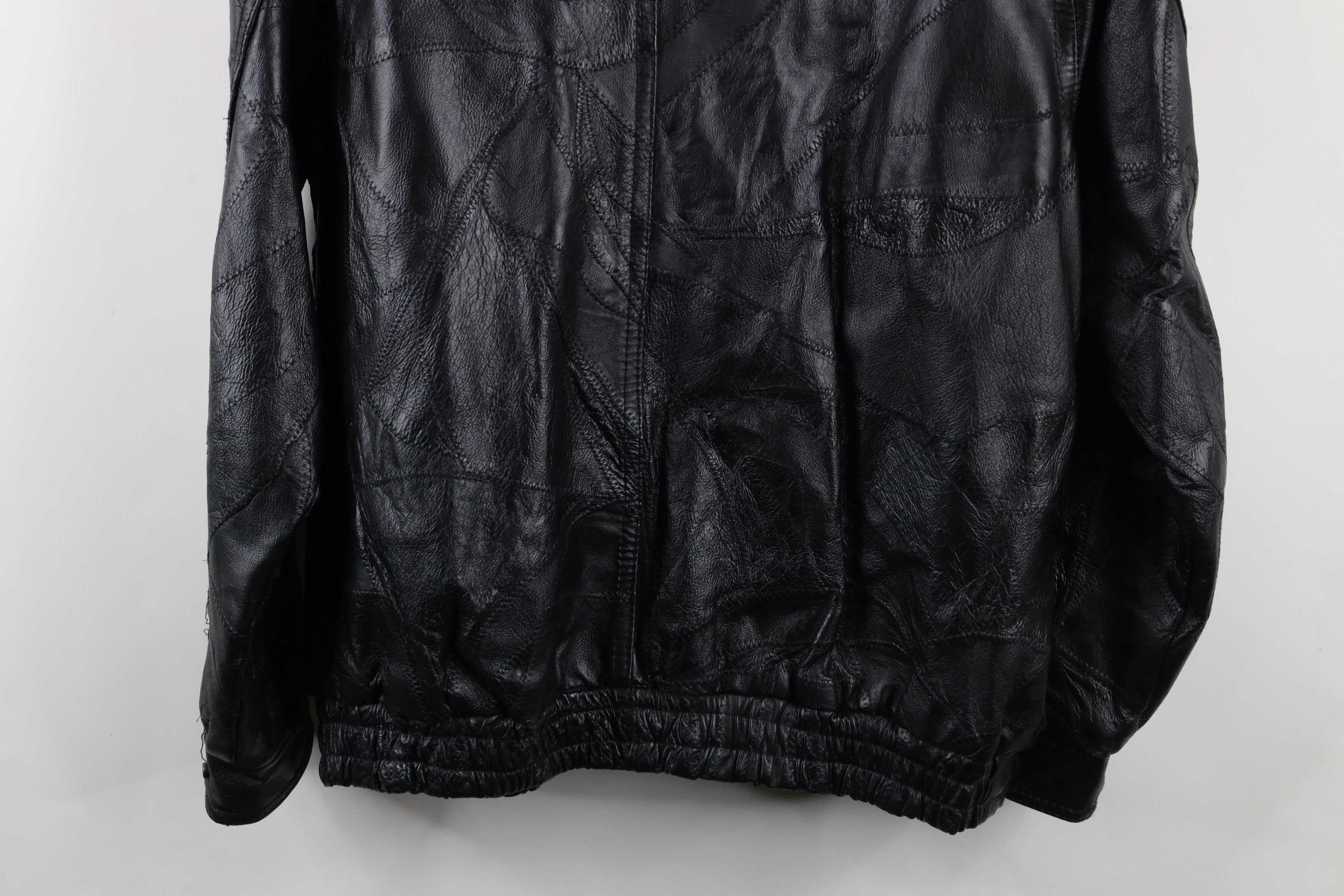 Vintage Vintage 90s Streetwear Leather Flight Bomber Jacket Black Size US L / EU 52-54 / 3 - 16 Thumbnail