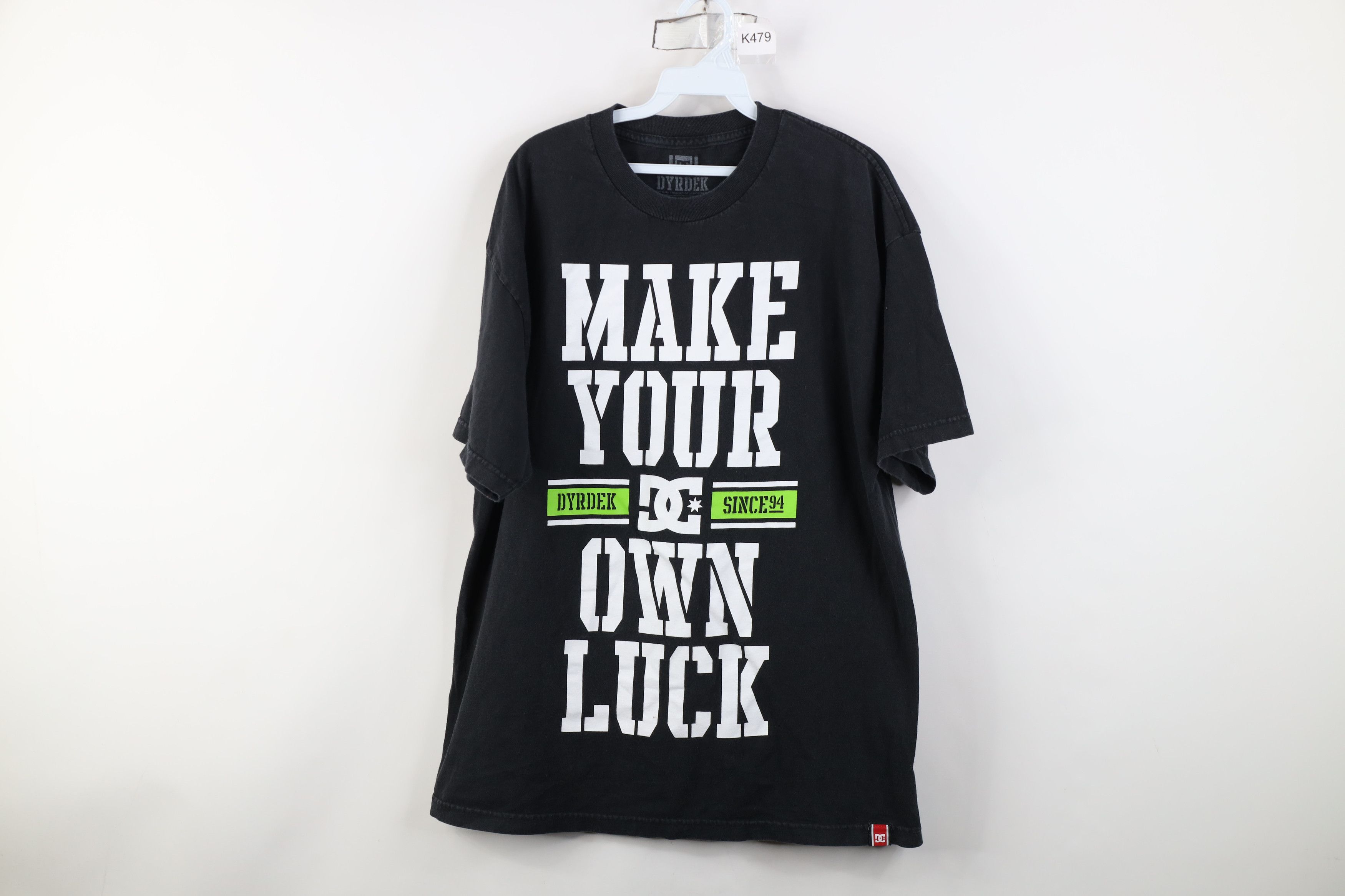 Vintage Vintage DC Shoes Rob Dyrdek Own Luck Skateboarding T-Shirt Size US XL / EU 56 / 4 - 1 Thumbnail