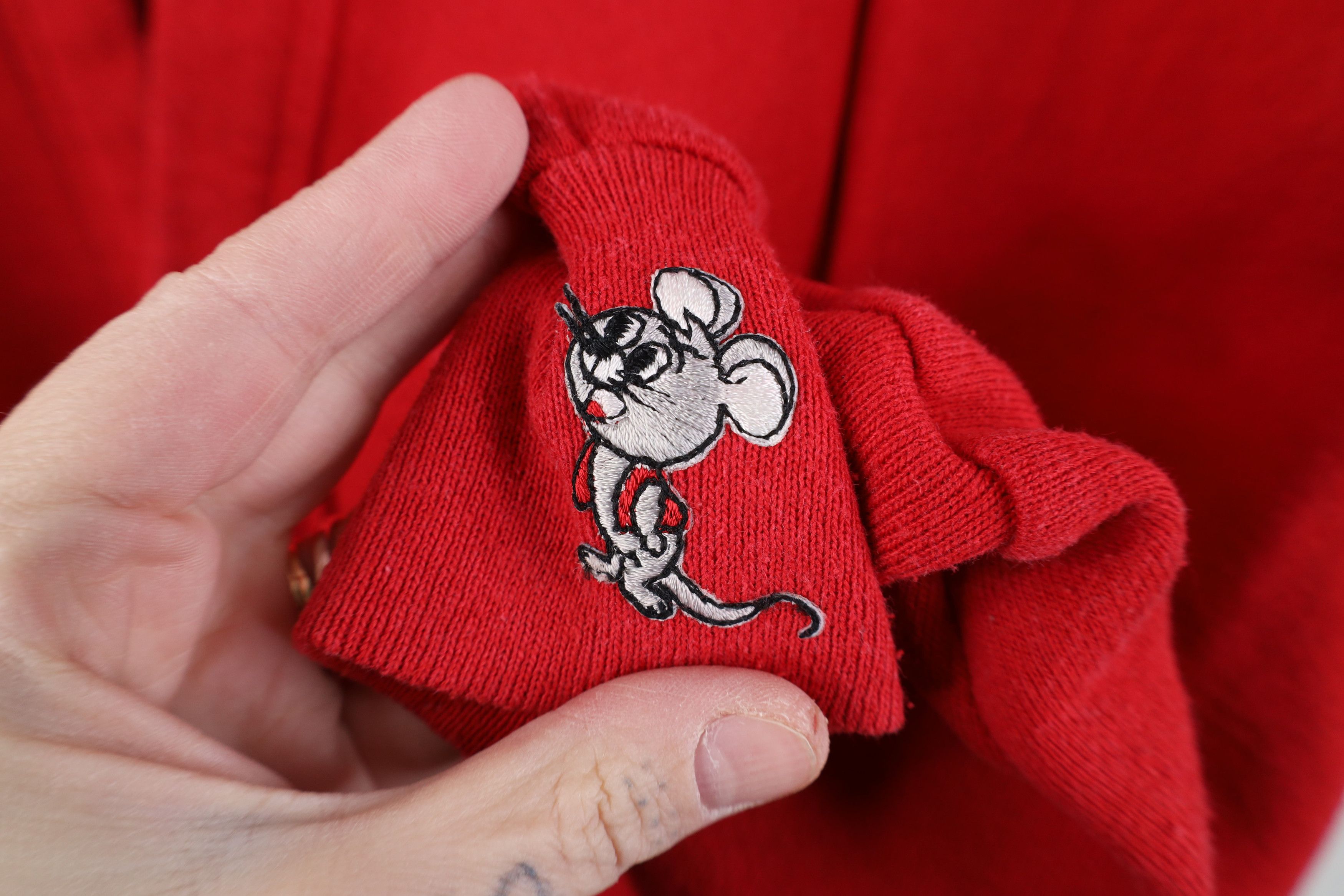 Vintage Vintage 90s Streetwear Mouse Cardigan Sweatshirt Red USA Size ONE SIZE - 5 Thumbnail