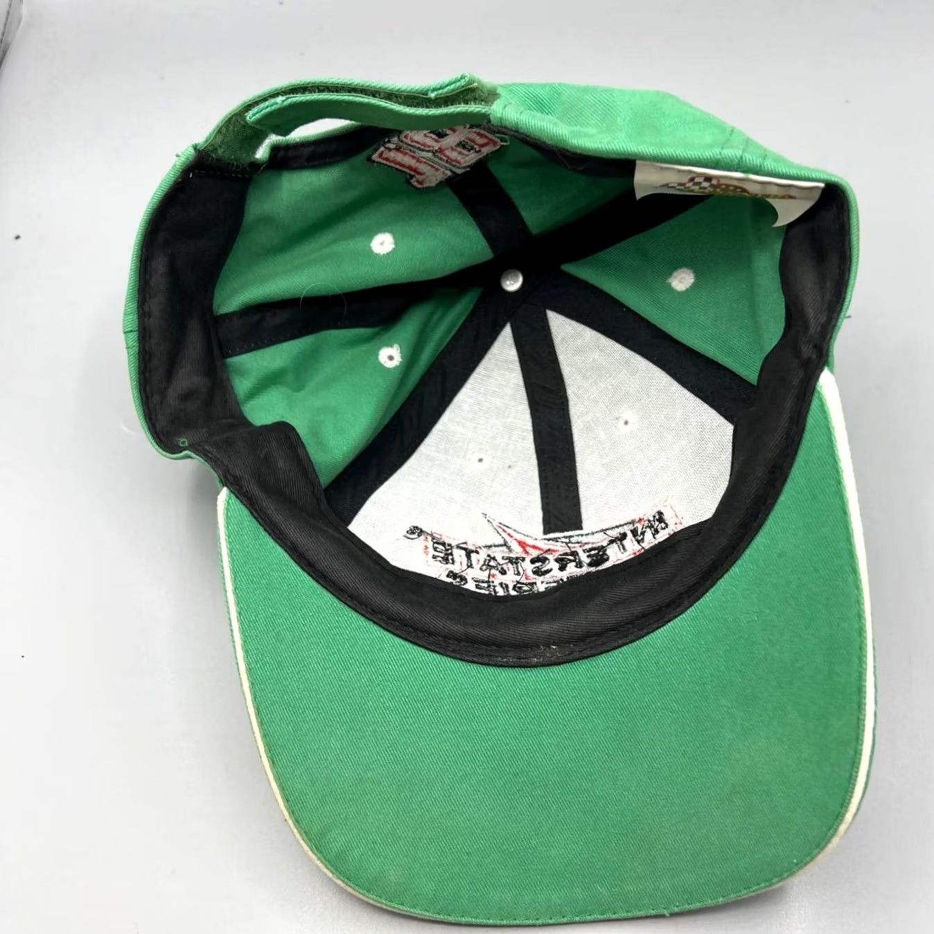NASCAR Interstate Batteries Nascar Racing Hat Men Green Bobby Labonte 18 Strap Back Cap Baseball Cap Adjustable Canvas Green Logo Sports Mens Size ONE SIZE - 4 Thumbnail