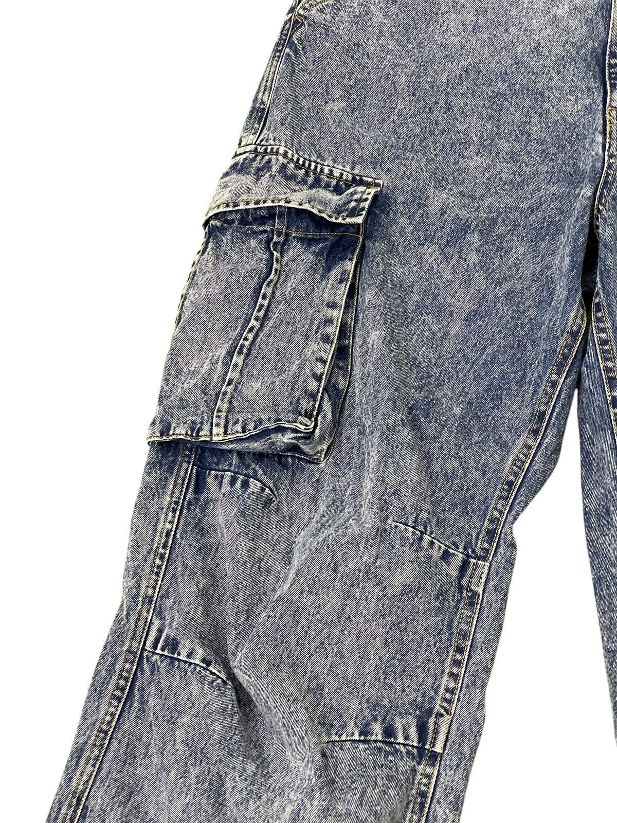 Japanese Brand Wide Cargo Jeans Jungle Storm Faded Blue 1🟦0 Size US 33 - 5 Thumbnail