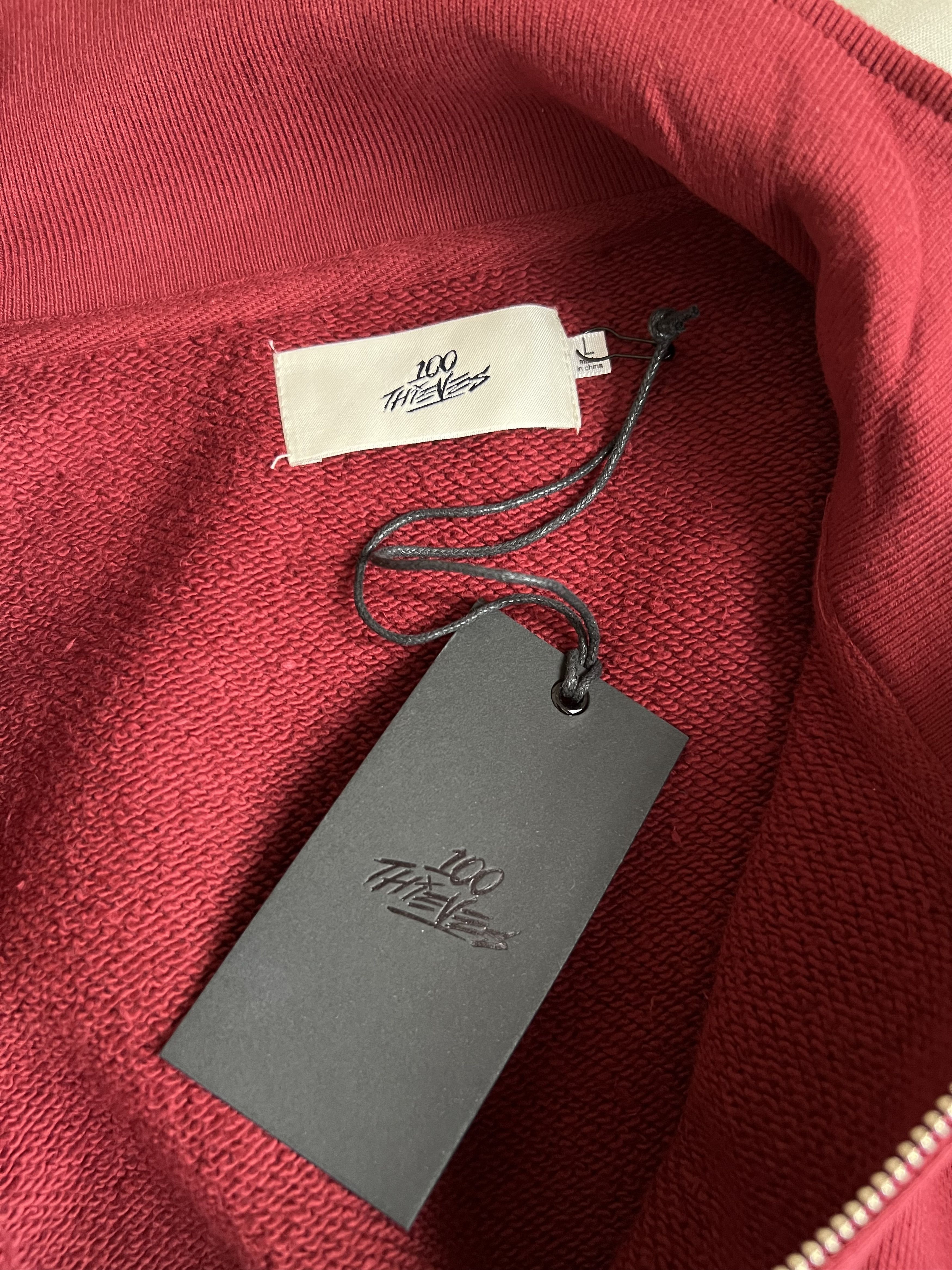100 Thieves 100 Thieves Quarter Zip Sweatshirt in Burgundy Size US L / EU 52-54 / 3 - 7 Thumbnail