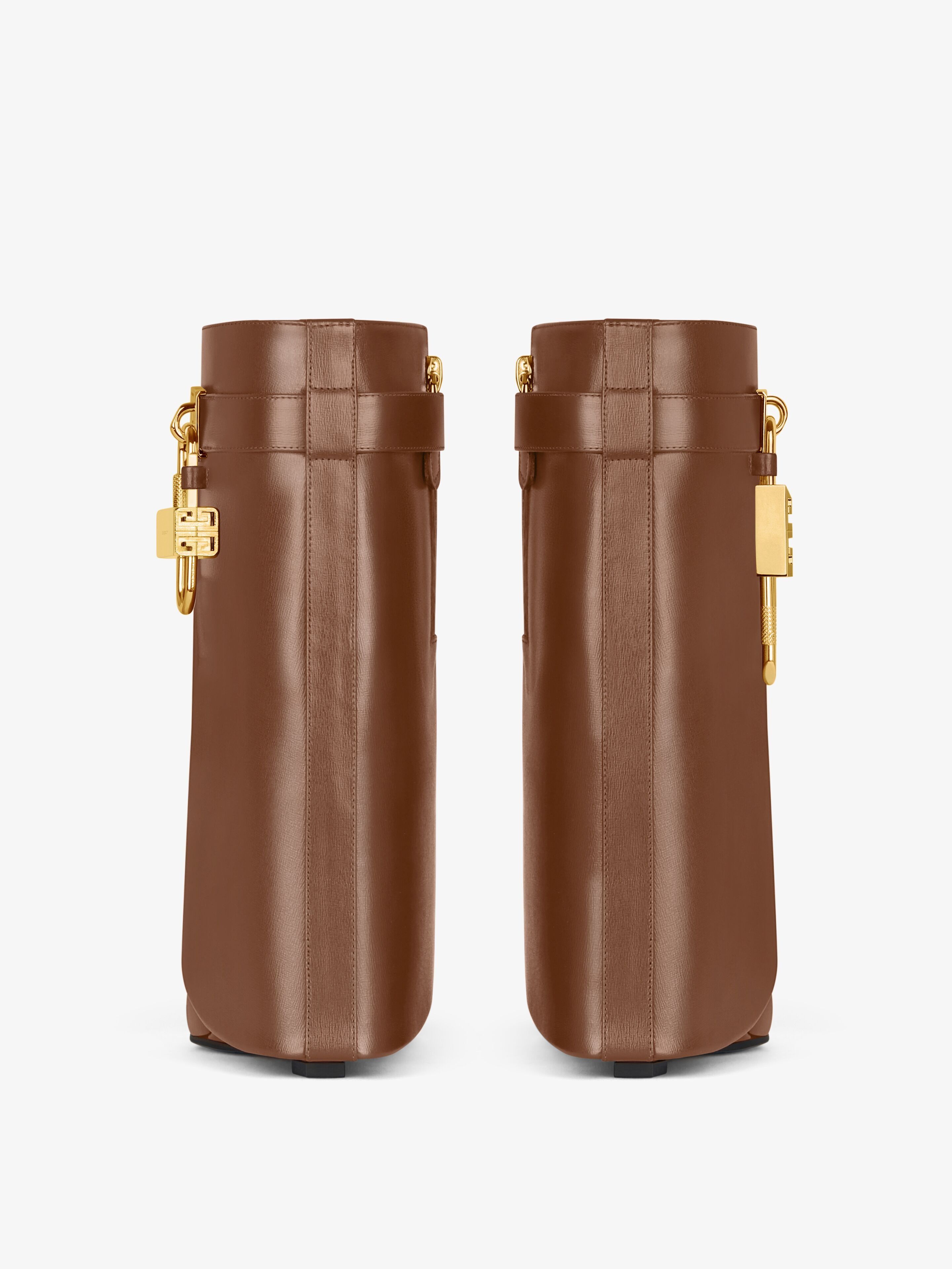 Givenchy o1srvl11e0525 Shark Lock Ankle Boots 90mm in Walnut Brown Size US 9 / IT 39 - 6 Thumbnail
