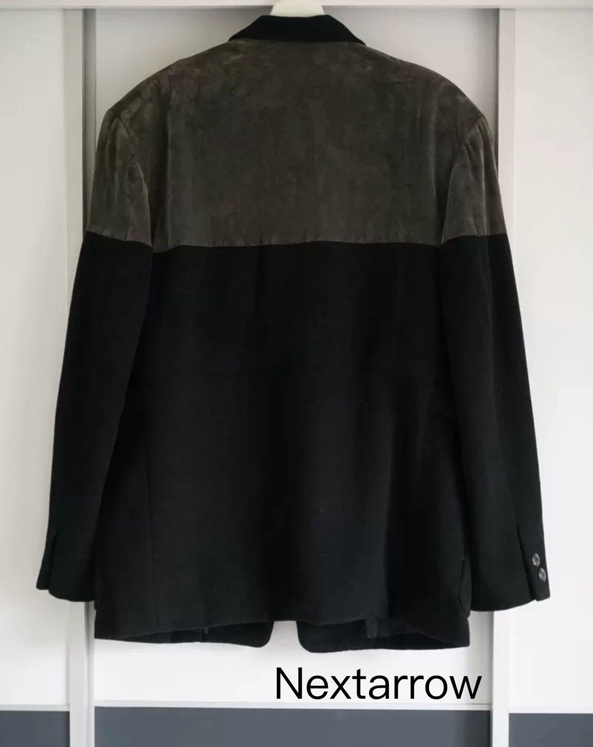 Yohji Yamamoto Yohji Yamamoto 88aw Moss Green Velvet Splicing Suit Size US M / EU 48-50 / 2 - 2 Thumbnail