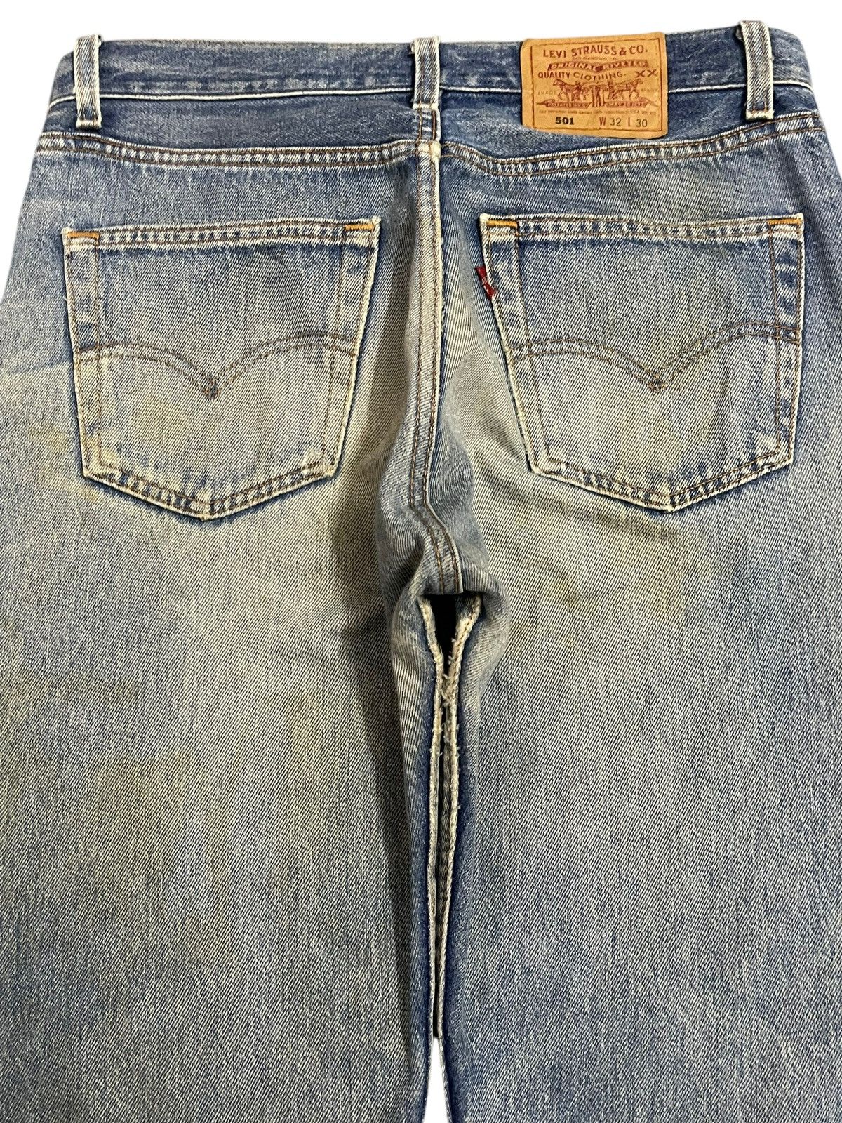 Levi's Vintage 90s Levis 501 Blue Faded Wash Distressed Style Jeans Size US 32 / EU 48 - 5 Thumbnail
