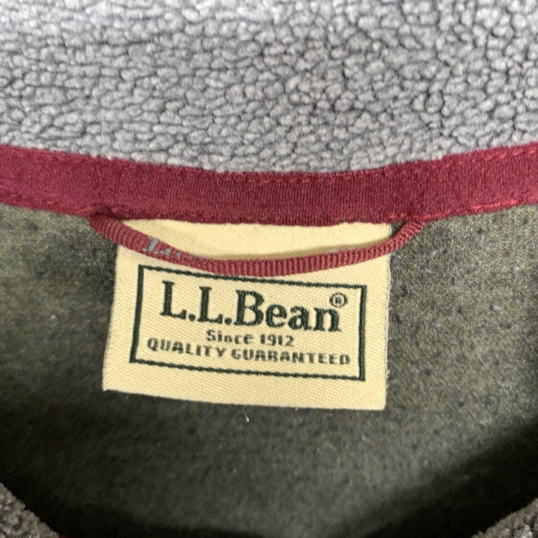 Vintage VINTAGE L.L. Bean Fleece Pullover Large Gray with Maroon Accents, Mock Neck, 90s Outdoor Mens Size US L / EU 52-54 / 3 - 5 Thumbnail