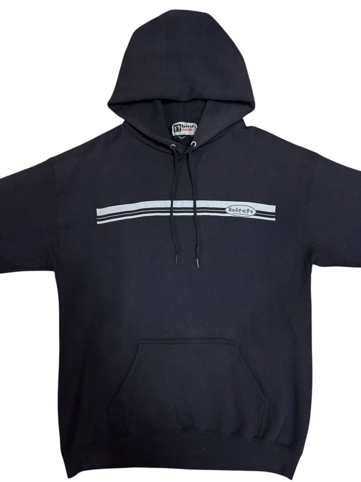 Japanese Brand 90s Vtg Bitch Skateboards Stripe Hoodie Size US M / EU 48-50 / 2 - 4 Thumbnail