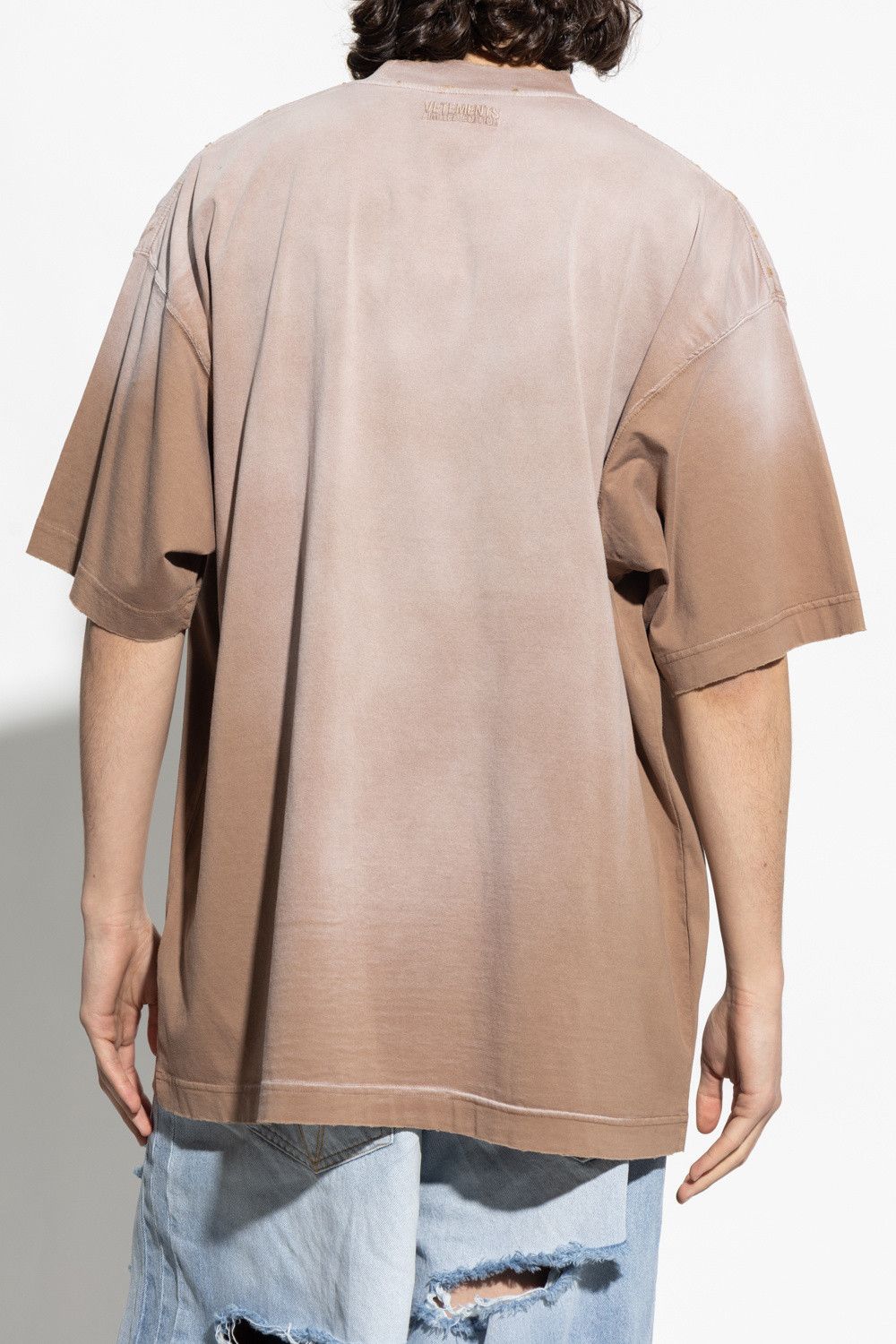 Vetements Runway Faded Beige Made on Earth Oversized T-Shirt Size S / US 4 / IT 40 - 4 Thumbnail