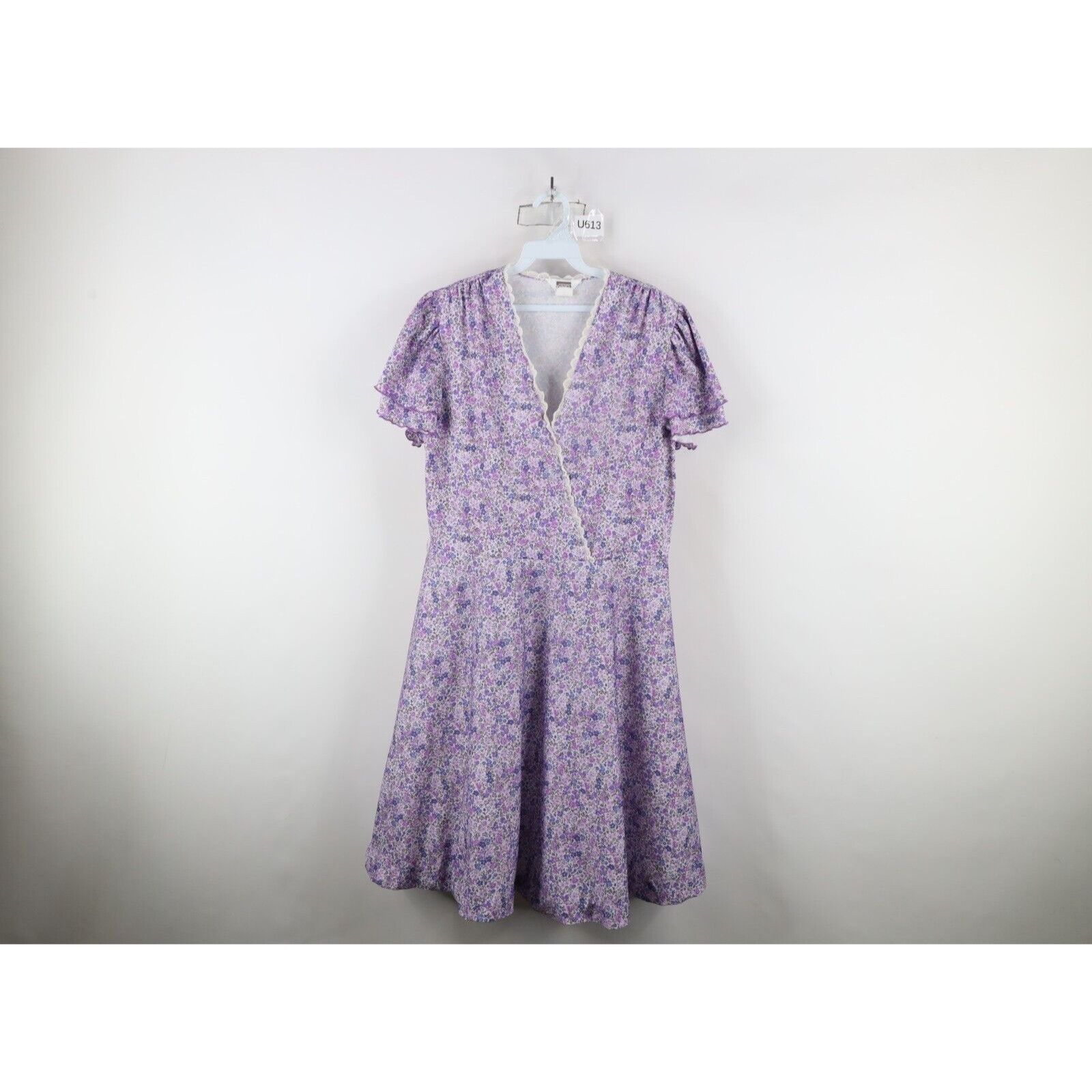 Vintage Vintage 70s Country Primitive Farmhouse Flower Lace Dress Size XXL / US 16-18 / IT 52-54 - 1 Thumbnail