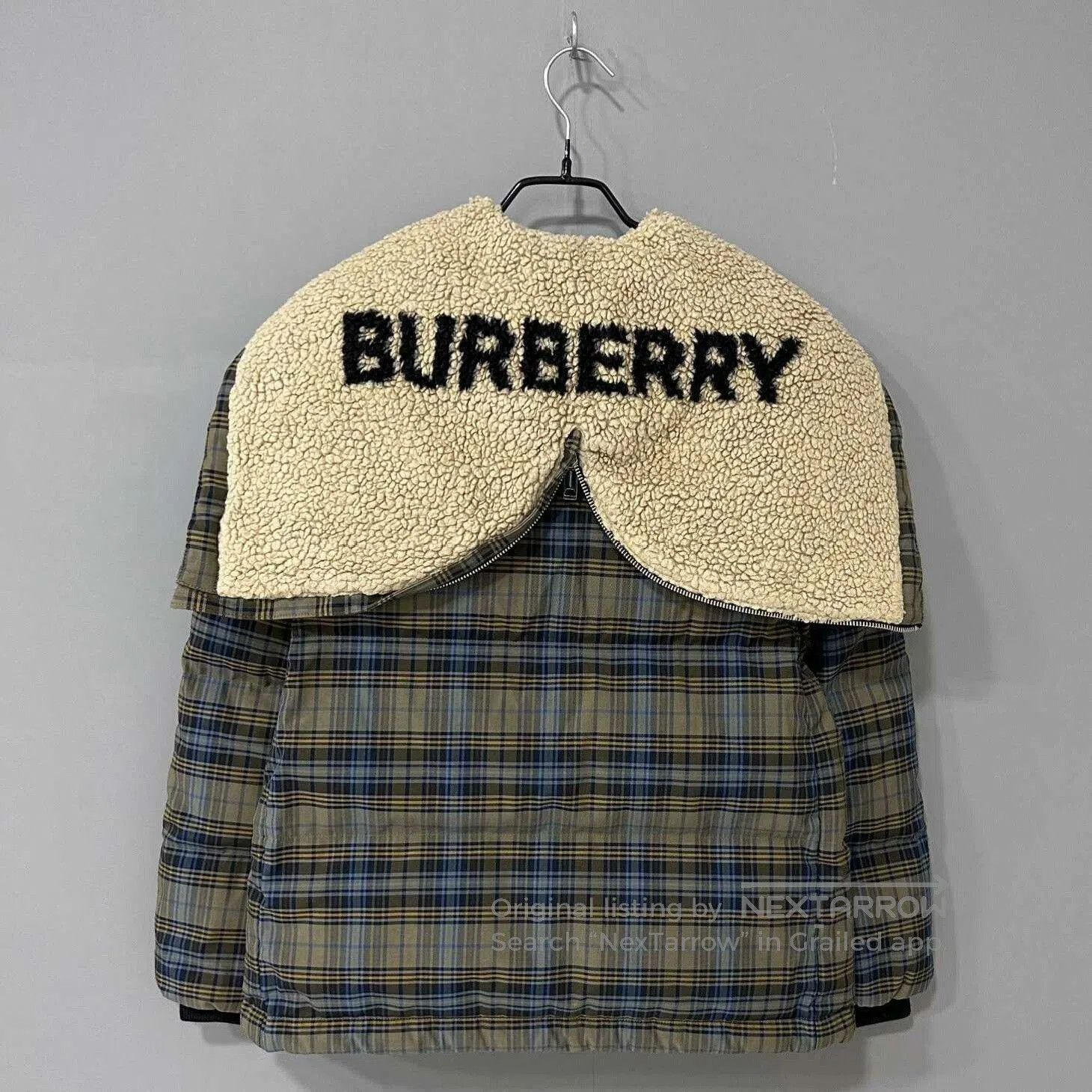 Burberry Burberry Lamb Fur Collar Check Down Jacket. Size S / US 4 / IT 40 - 3 Thumbnail