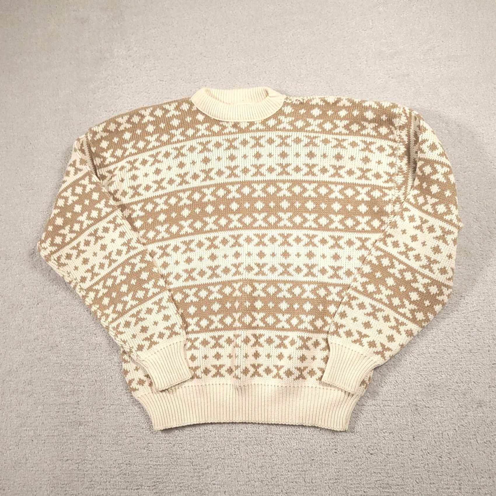 Vintage VINTAGE Oakton Amana Woolen Mill Sweater Geometric Pattern Size L Grandpa Crewneck Mens Pullover Beige Size US L / EU 52-54 / 3 - 2 Thumbnail