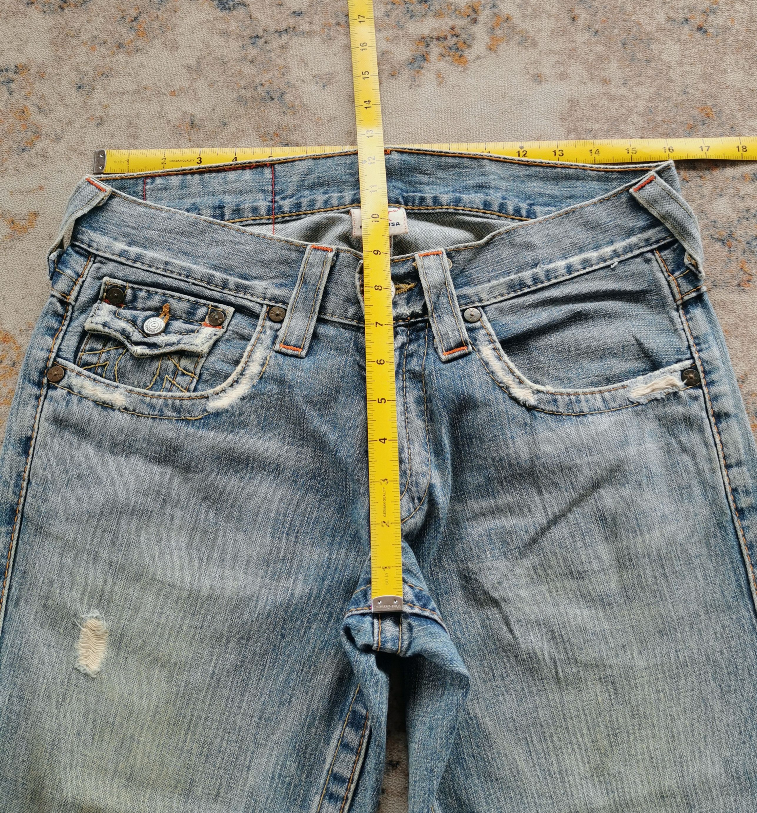 Vintage TRUE RELIGION Flared Distressed Jeans
