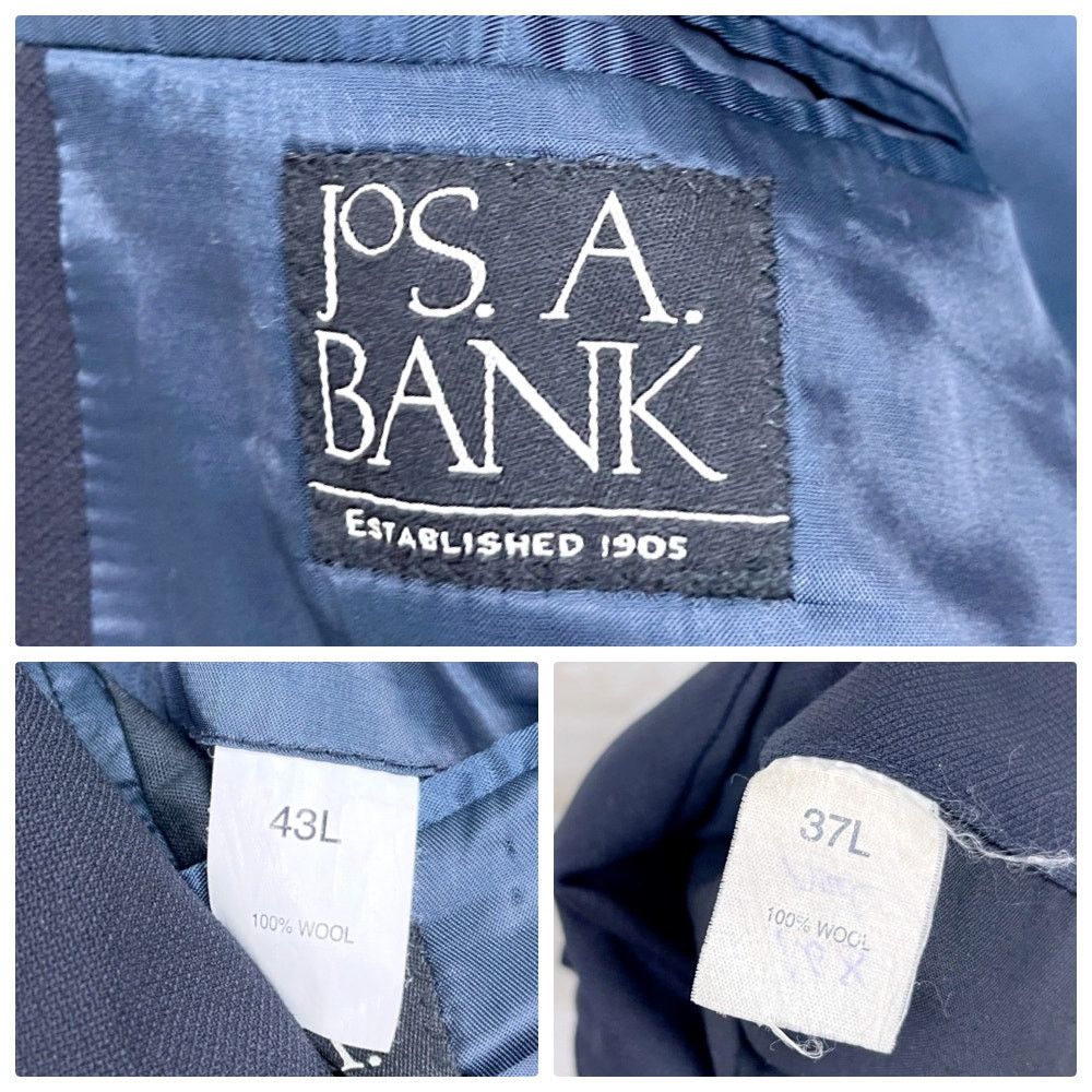 Jos. A. Bank Jos A Bank Wool 2 Piece Suit Black Two Button Mens 43L 37L Size 42L - 14 Thumbnail