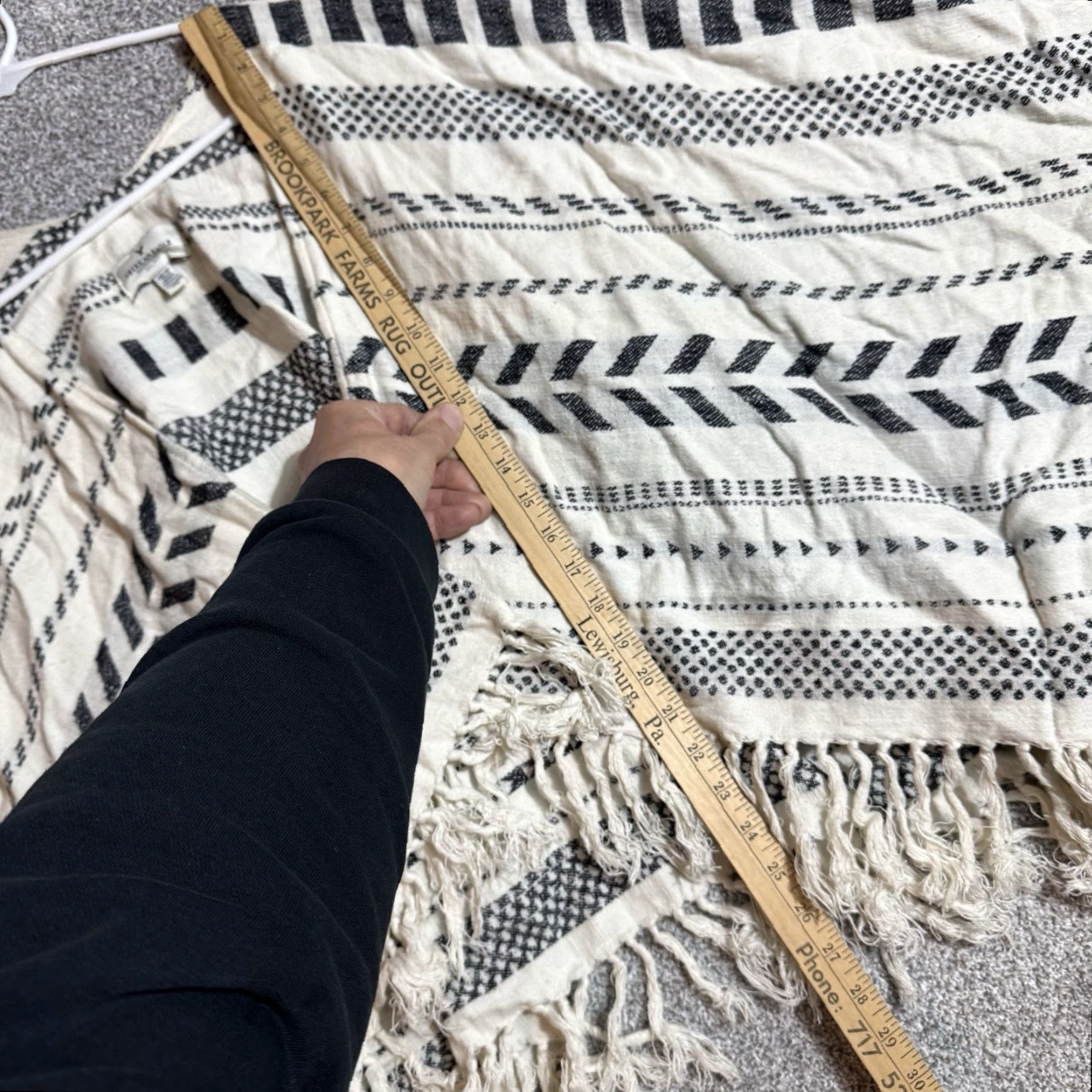 American Eagle Outfitters American Eagle Poncho Sweater One Size Boho Southwestern Aztec Fringed Lagenlook 100% Cotton Size ONE SIZE - 2 Thumbnail