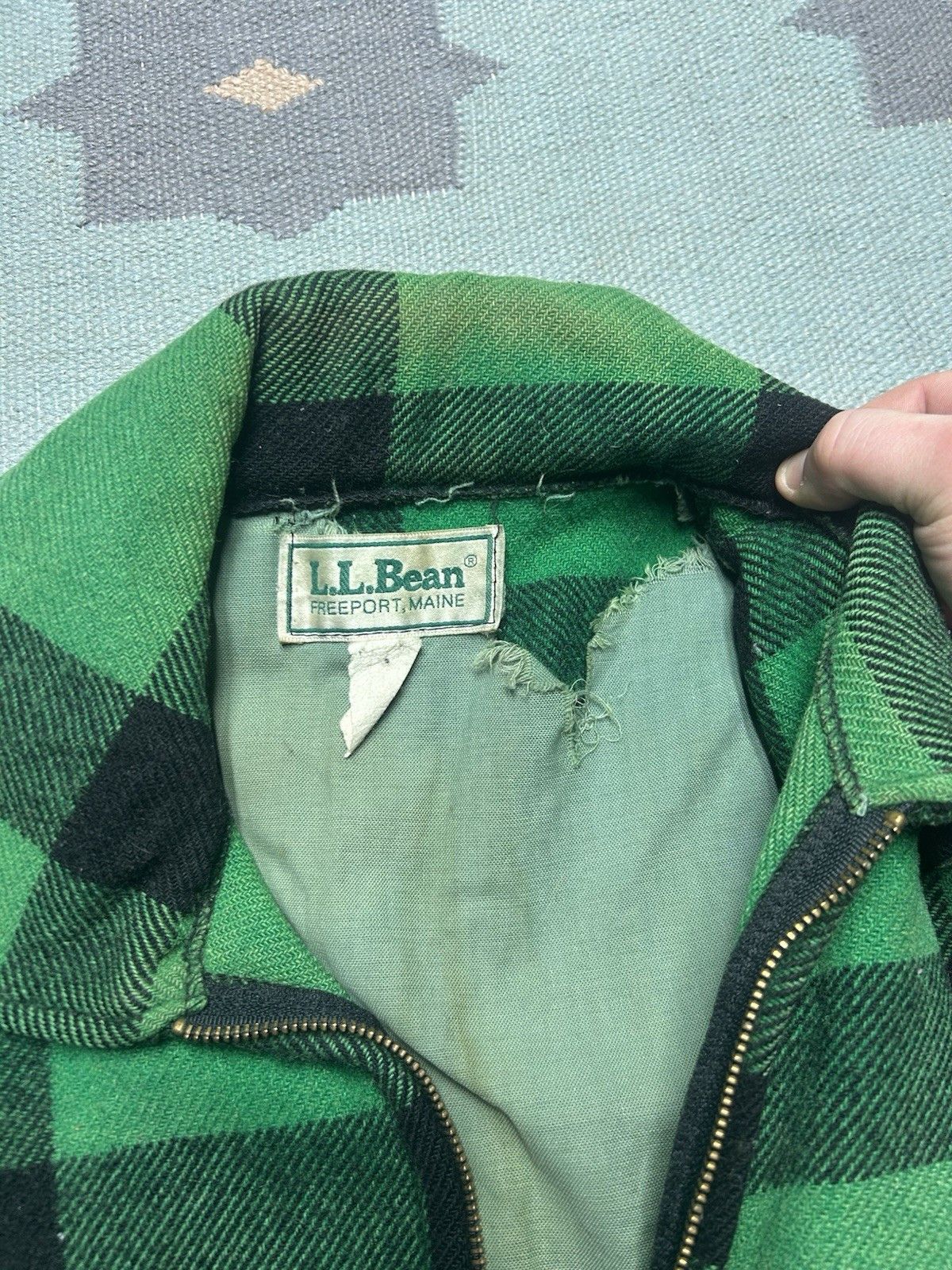 Vintage 80s LL Bean wool cruiser jacket buffalo plaid distressed L Size US L / EU 52-54 / 3 - 9 Thumbnail