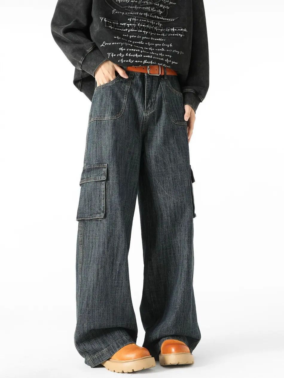 Japanese Brand Retro loose wide leg pocket jeans Size US 32 / EU 48 - 3 Thumbnail