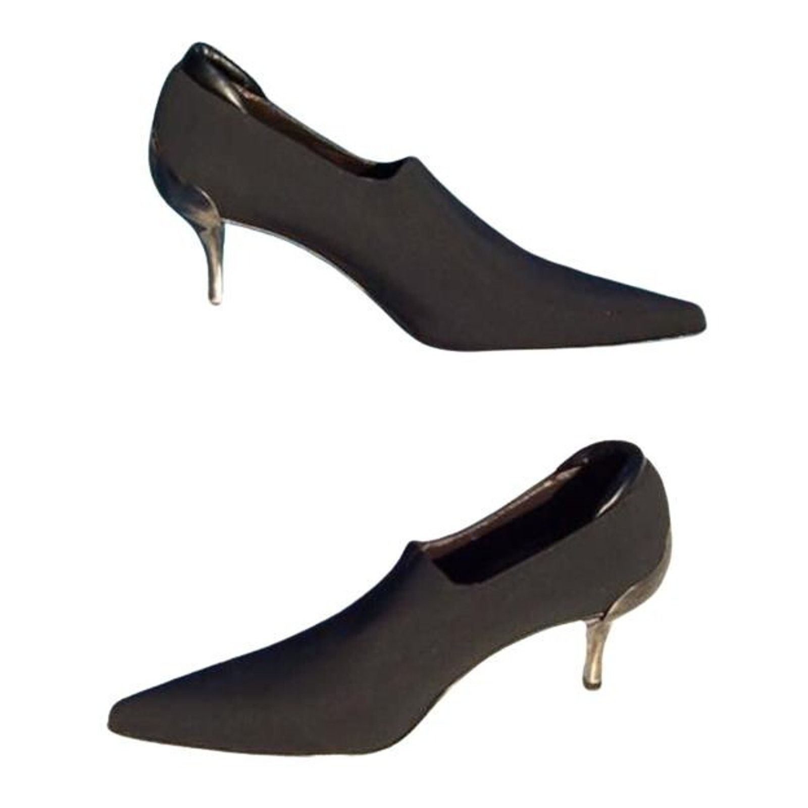 Donald Pliner Donald Pliner Black Elastic Suede Metal Heel Bootie NWT $345 Size US 6 / IT 36 - 4 Thumbnail