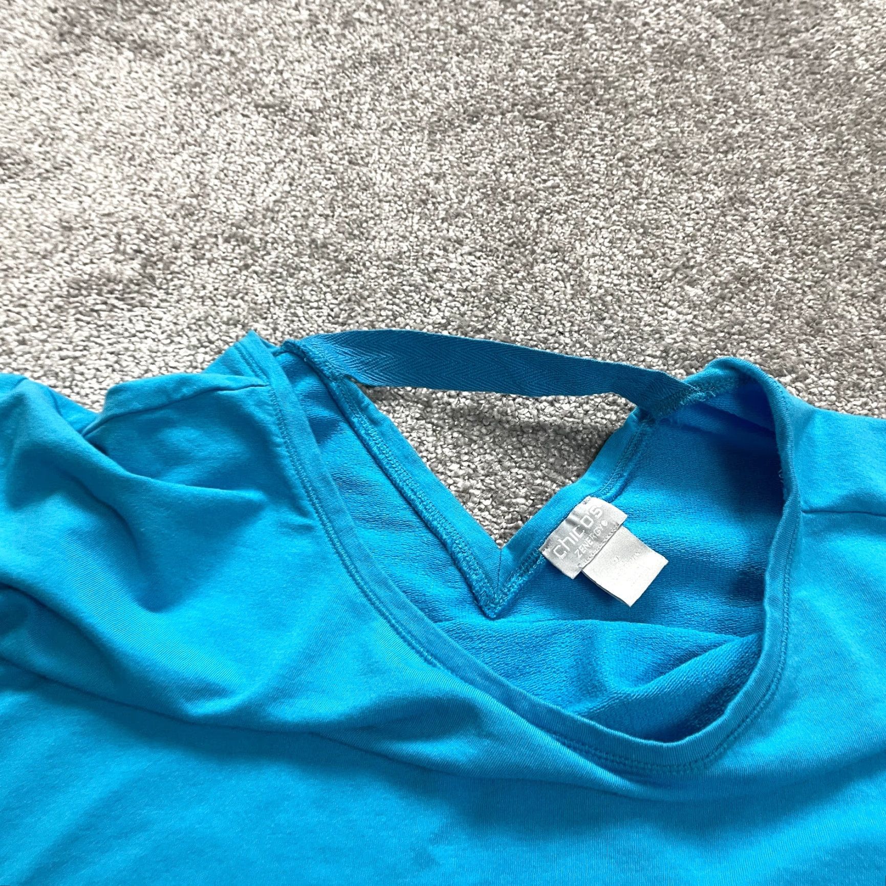 Vintage VINTAGE Chico's Zenergy T-Shirt Women Large Blue Casual Short Sleeve Cotton Modal Spandex 90s Size L / US 10 / IT 46 - 6 Thumbnail