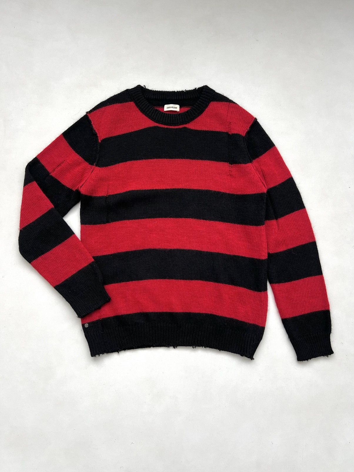 Zadig & Voltaire Zadig&Voltaire Bensti Striped Distressed Kurt Cobain Sweater Size US M / EU 48-50 / 2 - 5 Thumbnail