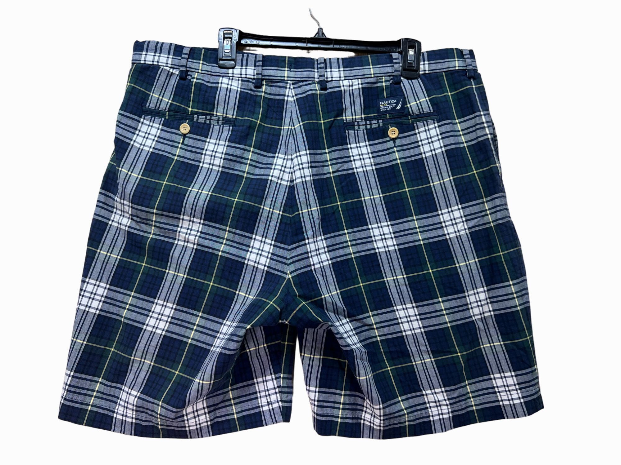 Nautica NAUTICA - Men's Plaid Golf Casual Shorts - Blue - 40W Size US 40 / EU 56 - 2 Thumbnail