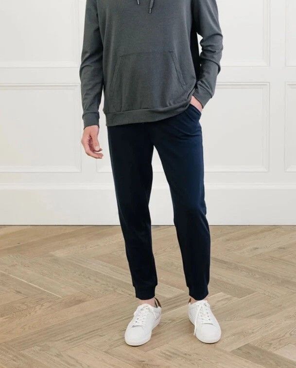 Other Cozy Earth Bamboo Joggers Men’s XXL Navy Soft Lounge Pants Size US 37 - 1 Thumbnail