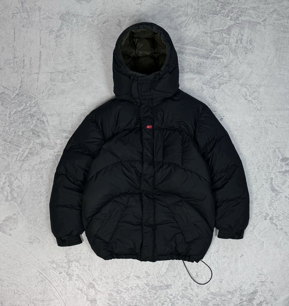 Nike 00sダウンジャケット ドローコード付き Nike 00s ドローコード付きダウンジャケット Nike ダウンジャケット 黒