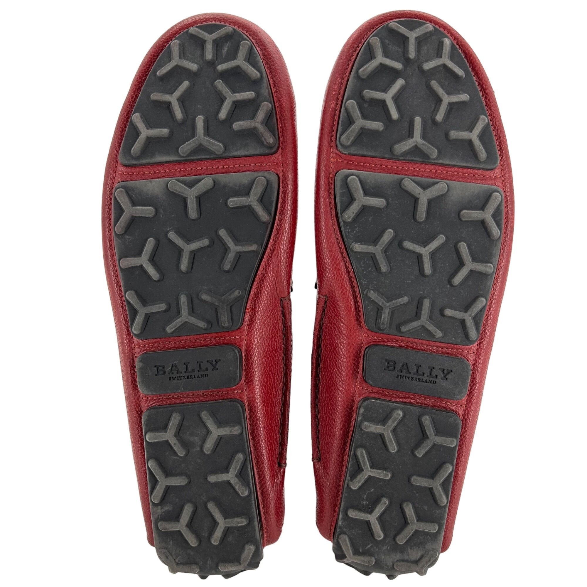Bally Bally Switzerland Italy Red Leather Driving Loafers Men's 8E Size US 8 / EU 41 - 3 Thumbnail