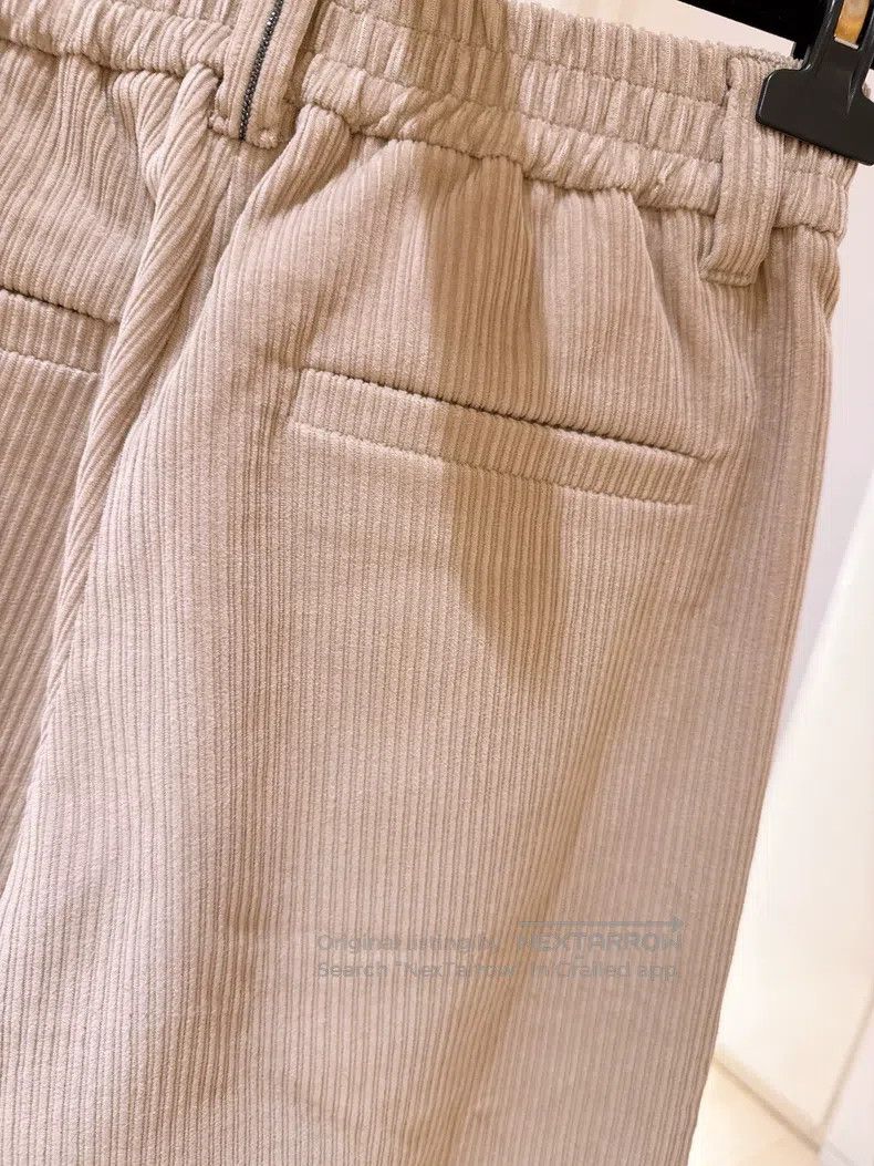 Brunello Cucinelli Brunello Cucinelli Khaki corduroy wide-leg pants Size 24" / US 00 / IT 34 - 4 Thumbnail
