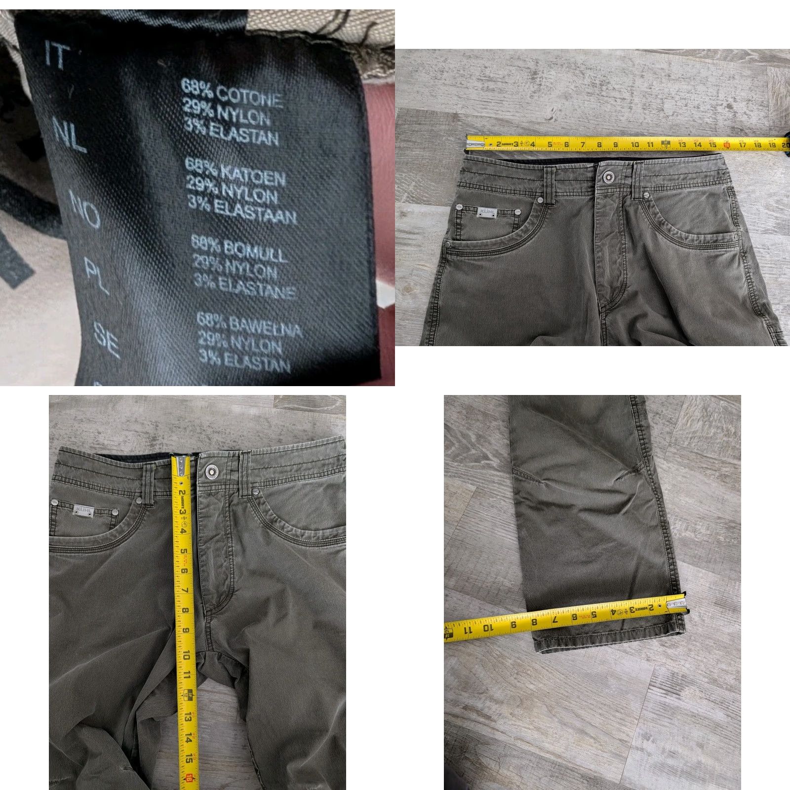 Olive Kuhl Men’s Revolvr Olive Green Chino Pants 31x26 Regular Straight 5-Pocket Logo Pocket Zipper Button Canvas Size US 31 - 9 Thumbnail