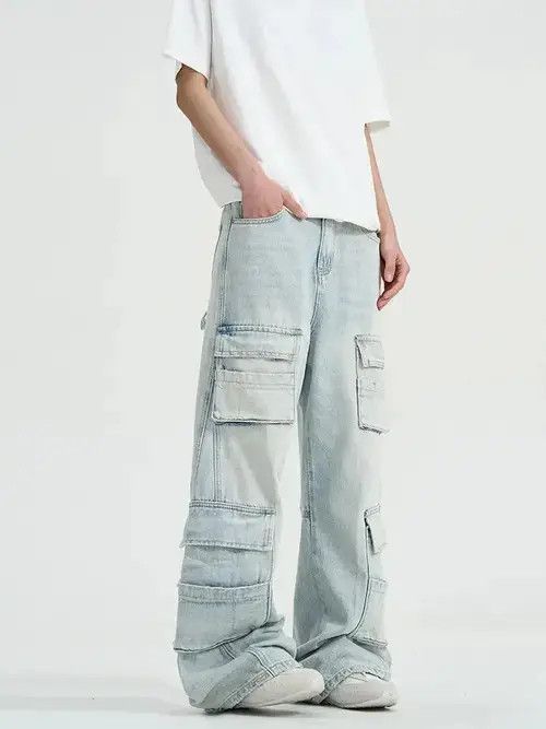 Japanese Brand × Jean Cargo Stack Denim Jeans Size US 30 / EU 46 - 3 Thumbnail