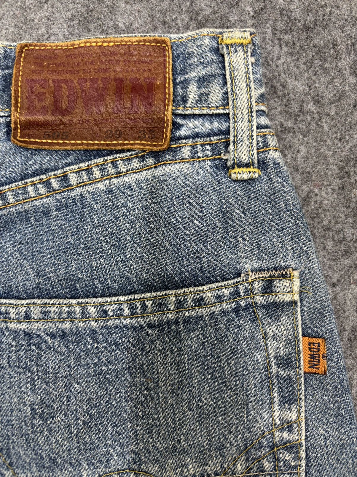 Edwin 💥Wide 90s💥Vintage Edwin Mnimalist Fade Selvedge Denim F626 Size US 29 - 17 Thumbnail