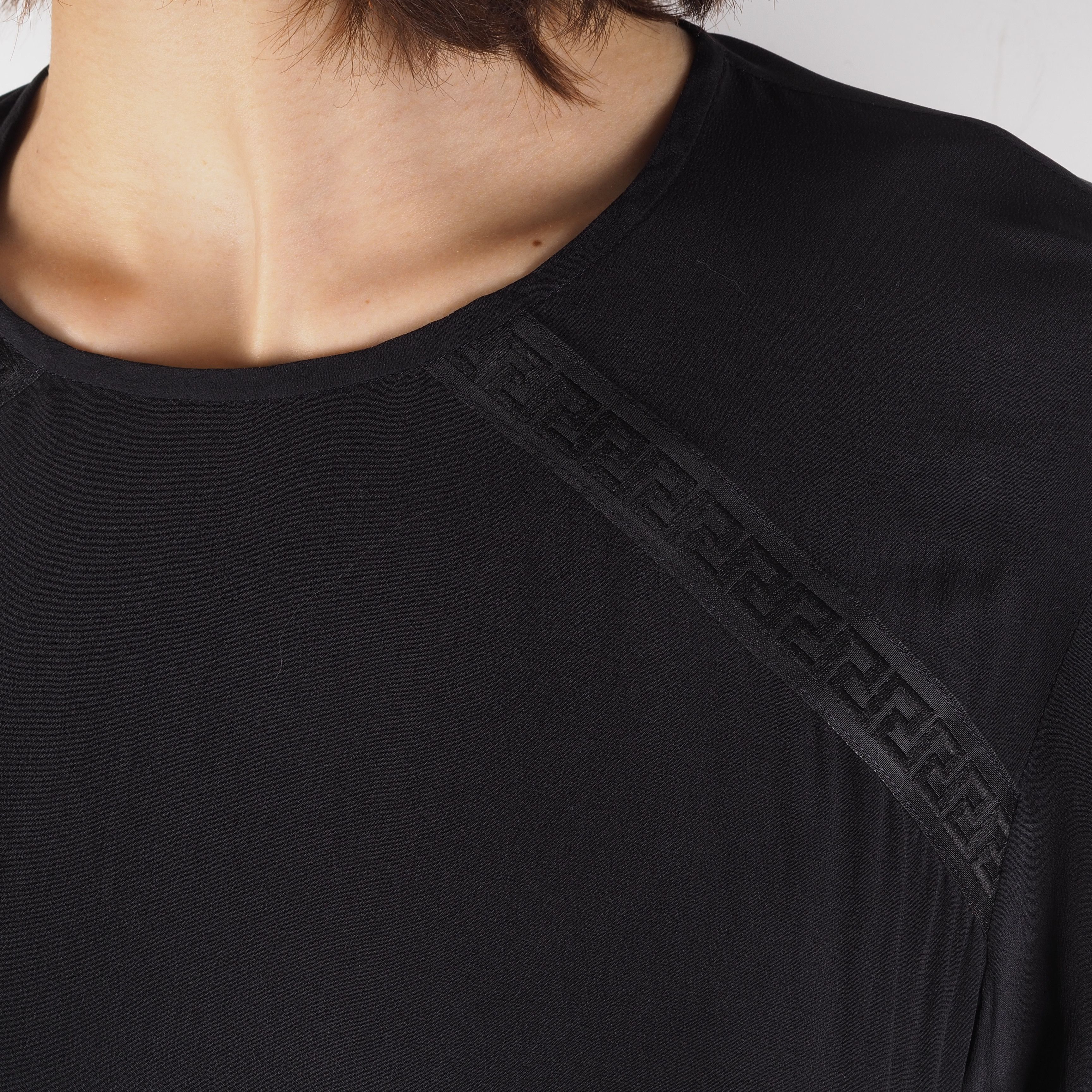 Versace Gianni Versace Black 3/4 Sleeve Monogram Top Blouse Size M / US 6-8 / IT 42-44 - 2 Thumbnail