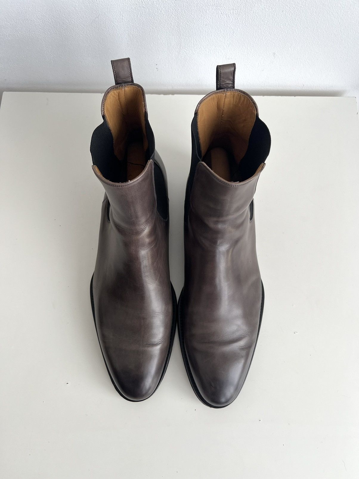 Berluti Luxury Magnanni Lonny Leather Chelsea Boots Grey Size US 11 / EU 44 - 5 Thumbnail