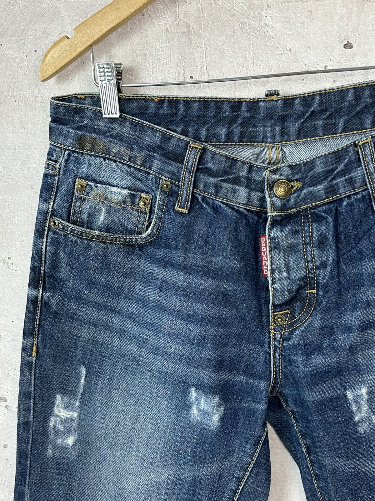 Dsquared2 Dsquared2 Vintage Distressed Washed Navy Cotton Jeans Size US 32 / EU 48 - 5 Thumbnail