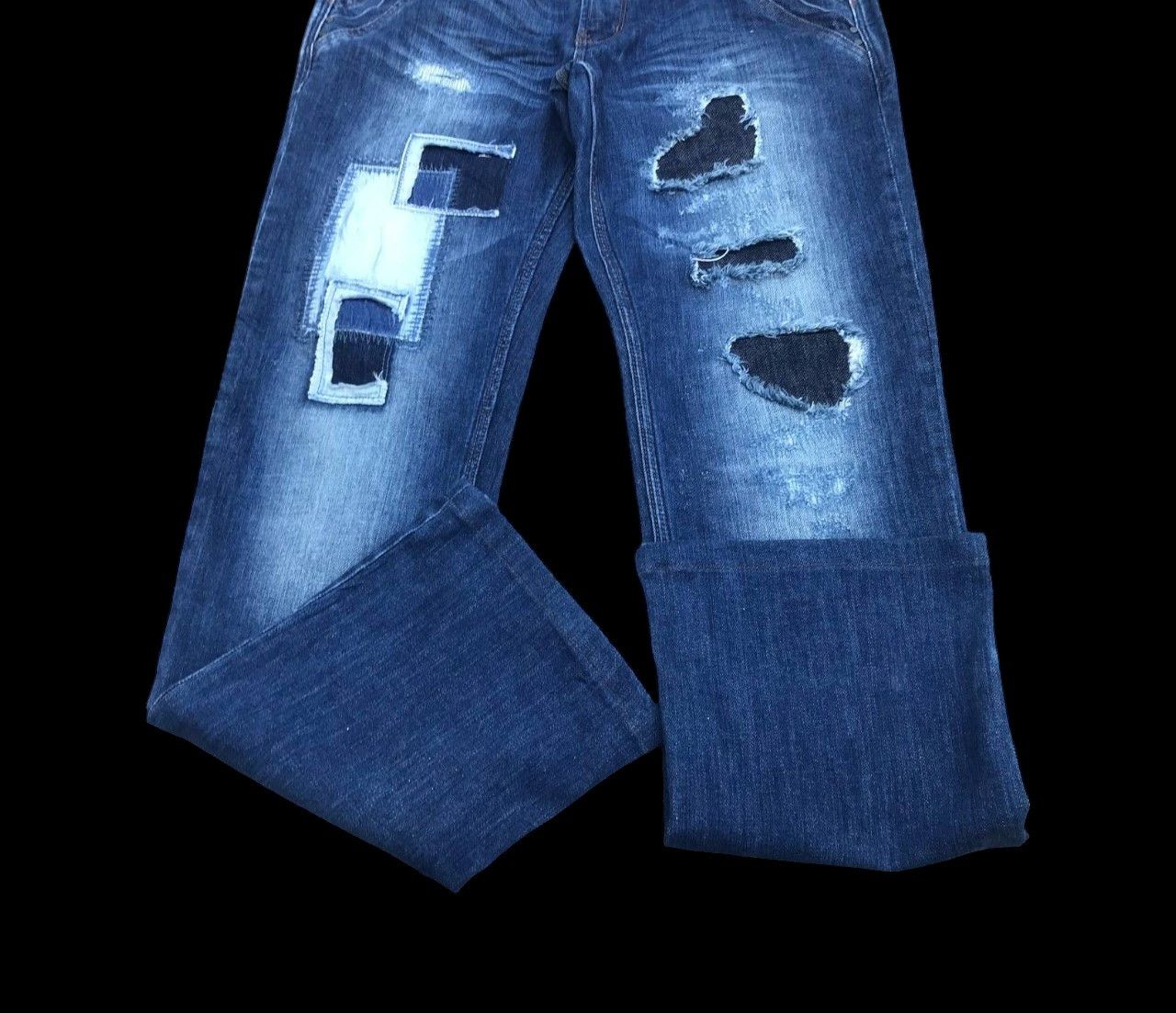 Japanese Brand × Nicole Club × Tornado Mart FLARED NCFM Japan patched distressed tornado mart style Size US 31 - 6 Thumbnail