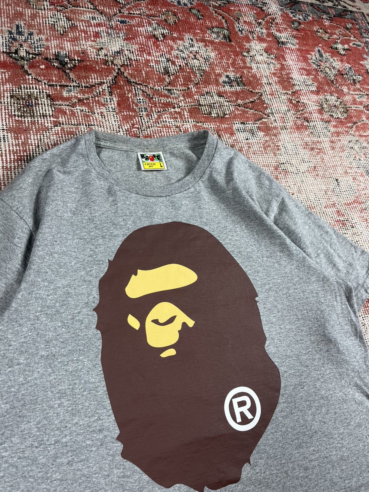 Bape GREY BIG APE BAPE TEE Size US L / EU 52-54 / 3 - 2 Thumbnail
