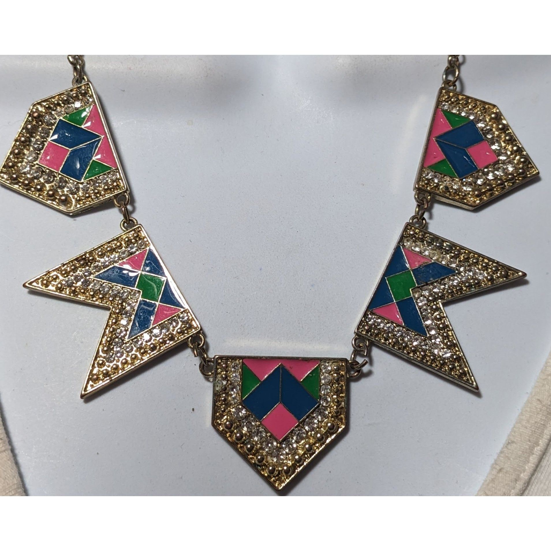 Other Retro Glam Rainbow Geometric Statement Necklace Size ONE SIZE - 4 Thumbnail