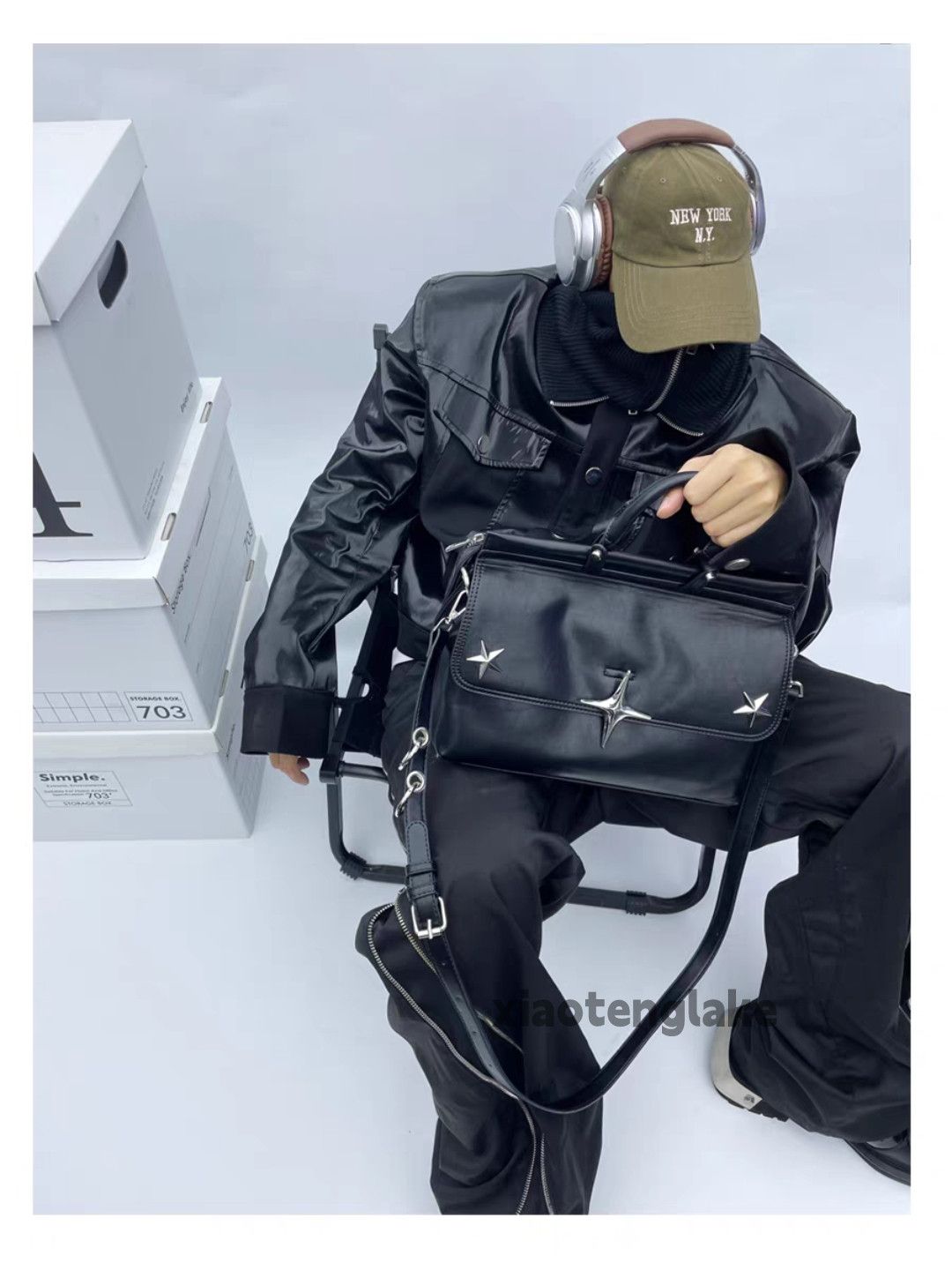 Designer unisex utility metal graphic hiphop crossbody handbag Size ONE SIZE - 4 Thumbnail