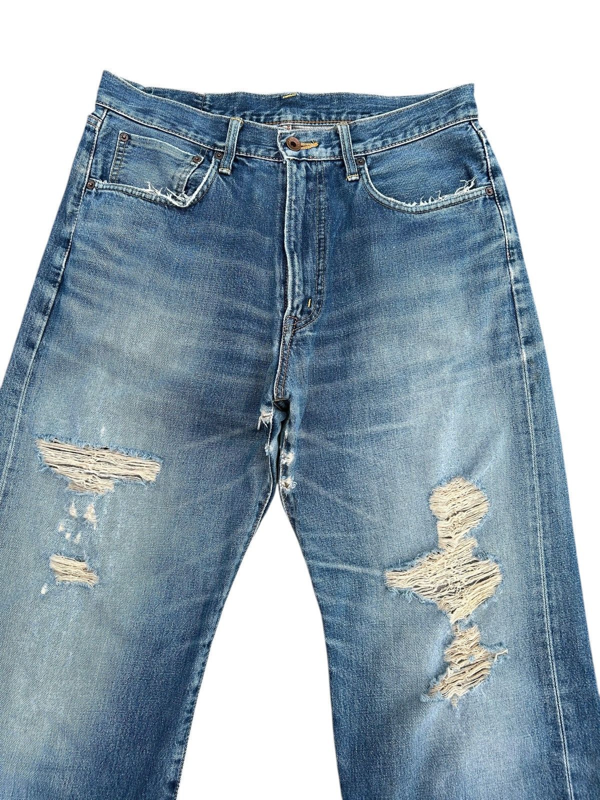 Kapital Vintage Edwin 505 Selvedge Thrashed Distressed Denim Jeans Size US 33 - 4 Thumbnail