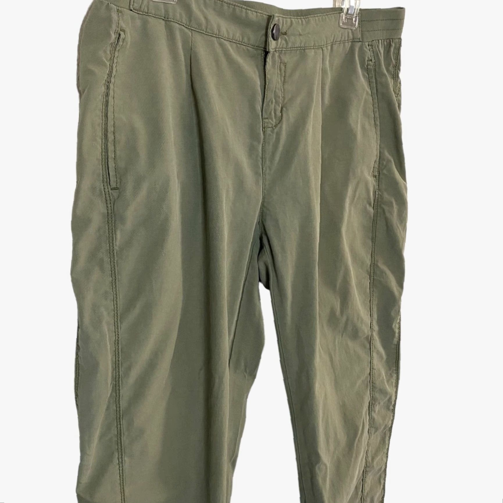 Vintage Lolë Athletic Jogger Pants Womens 12 Olive Green Slim Fit Stretch Elastic Waist Size 34" / US 12 / IT 48 - 5 Thumbnail