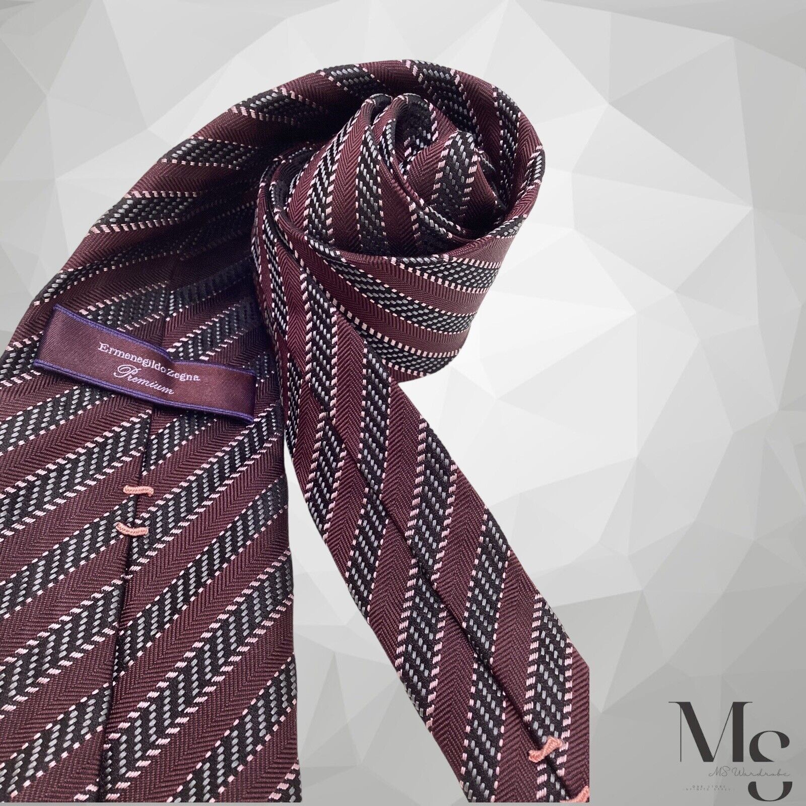Ermenegildo Zegna ERMENEGILDO ZEGNA PREMIUM Purple Striped Luxury Silk Tie Ita Size ONE SIZE - 5 Thumbnail
