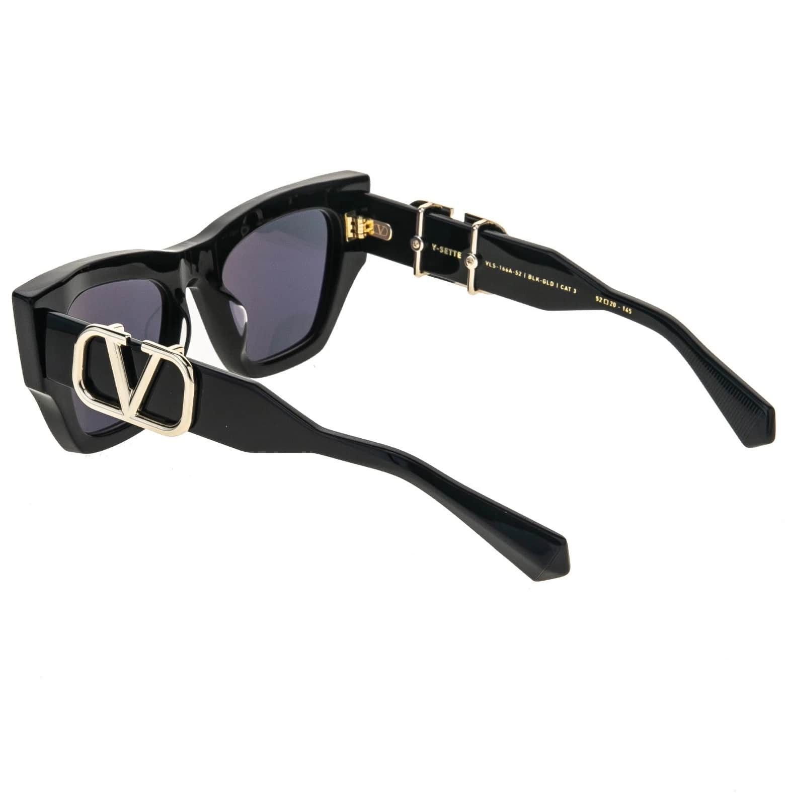 Valentino VALENTINO V-SETTE VLS166 Black VLS 166A Gold Logo Sunglasses Size ONE SIZE - 5 Thumbnail