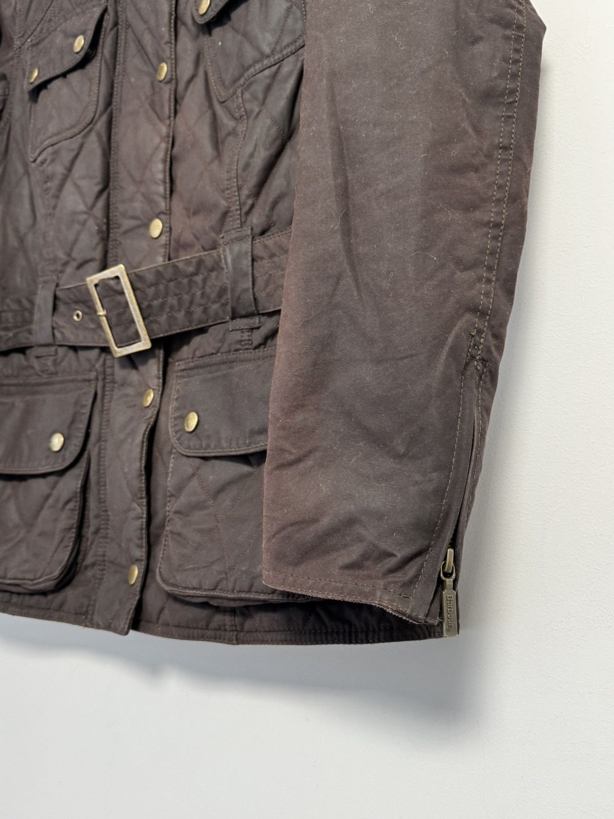 Barbour Barbour Quilted Wax Jacket With Belt - Olive Green Brown Size M / US 6-8 / IT 42-44 - 11 Thumbnail