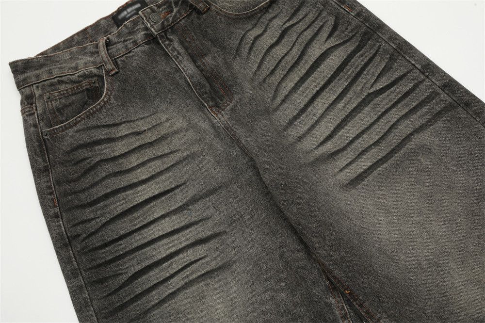 Japanese Brand × Jean Men's high street retro trend washed distressed loose jeans Size US 32 / EU 48 - 6 Thumbnail